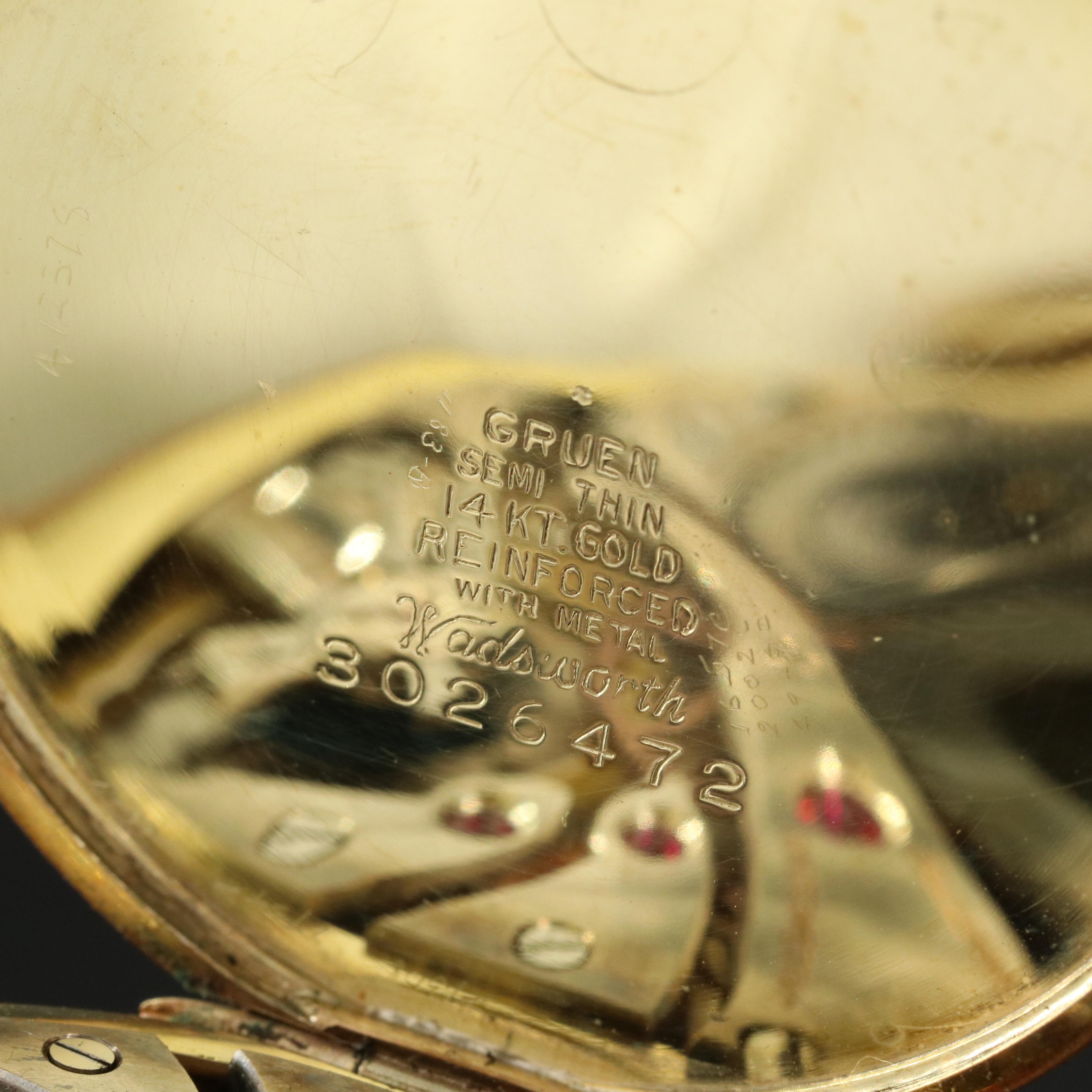 Vintage Gruen Semi Thin Pocket Watch