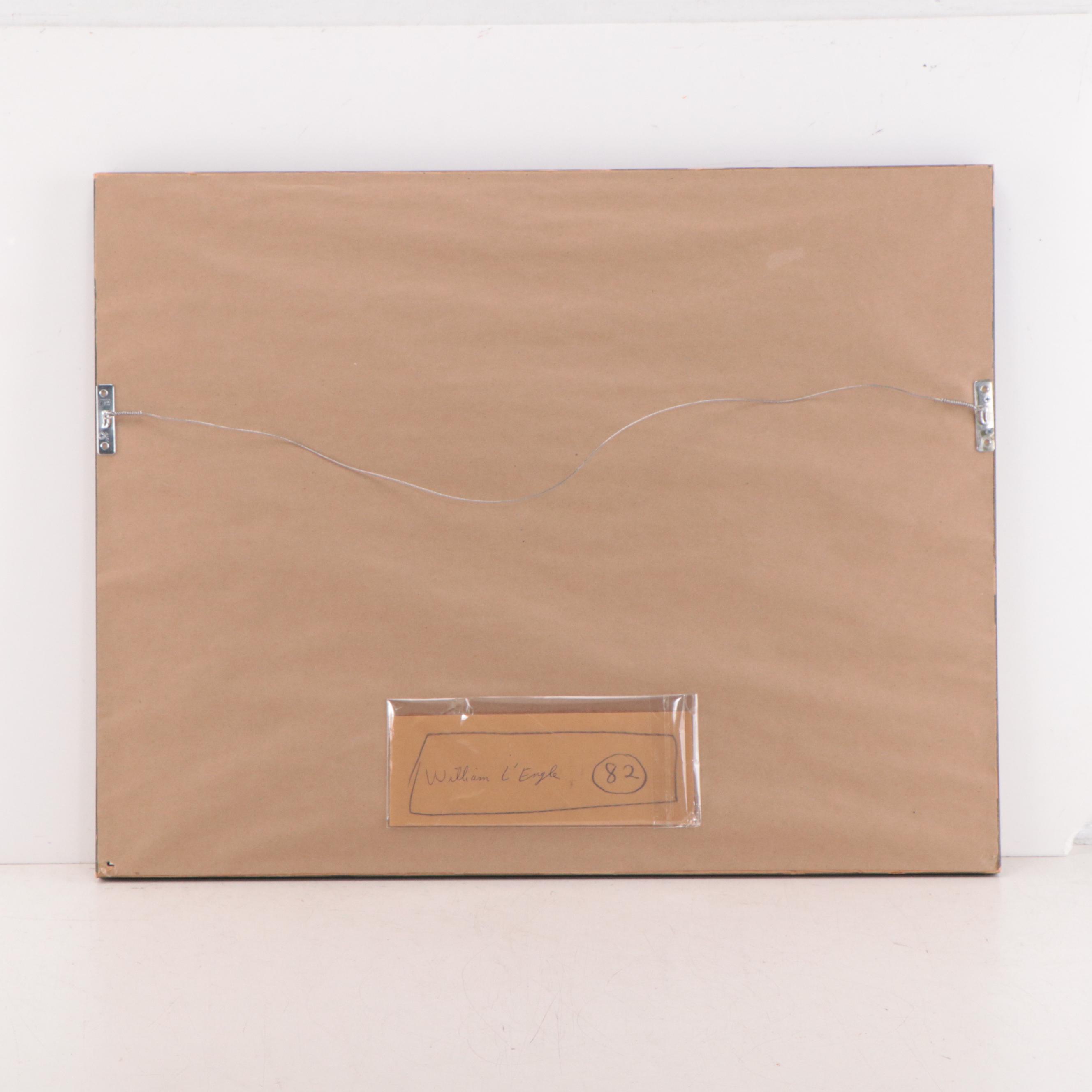 William L'Engle Industrial City Landscape Watercolor Painting, 1935