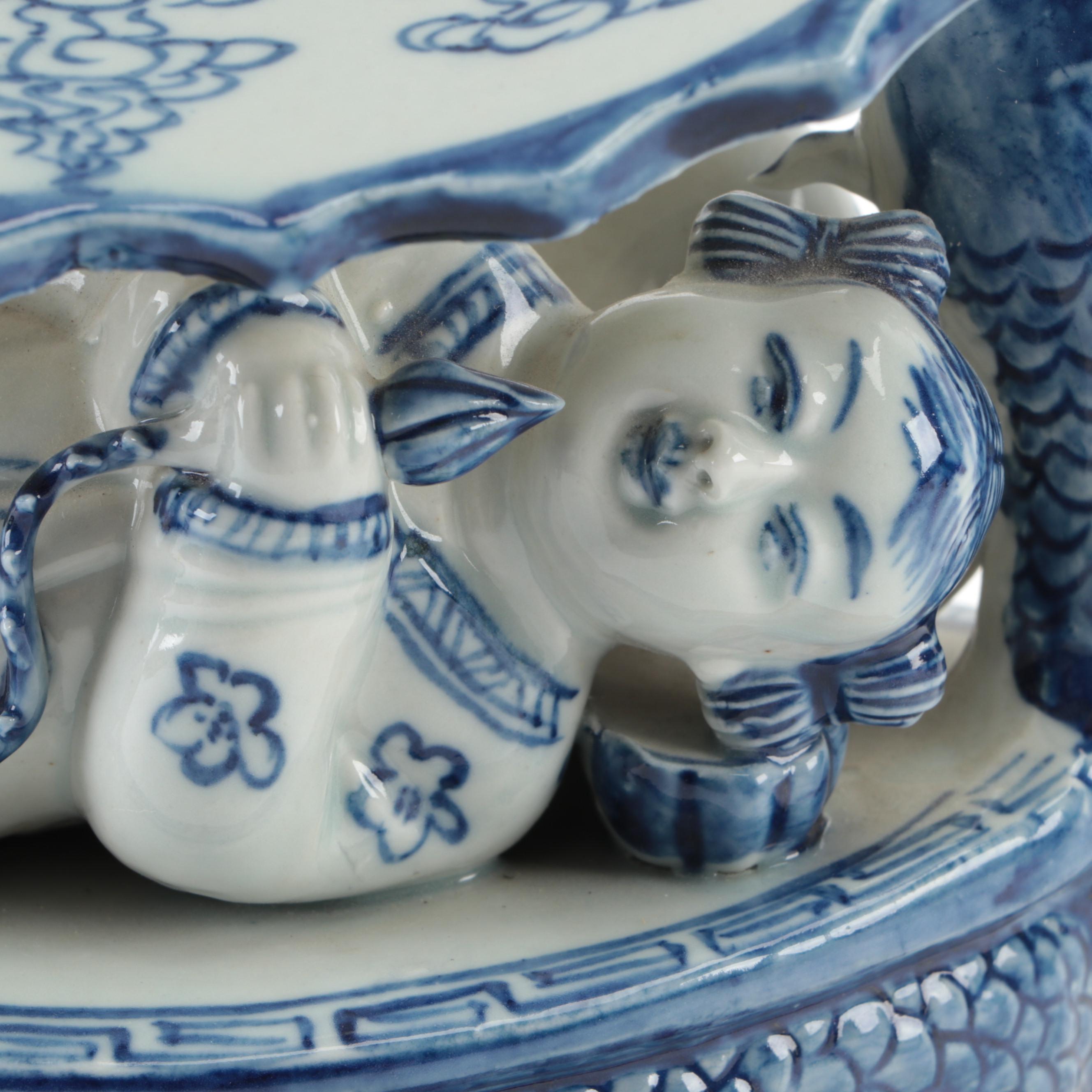 Hand-Painted Chinese Ceramic Opium Pillow