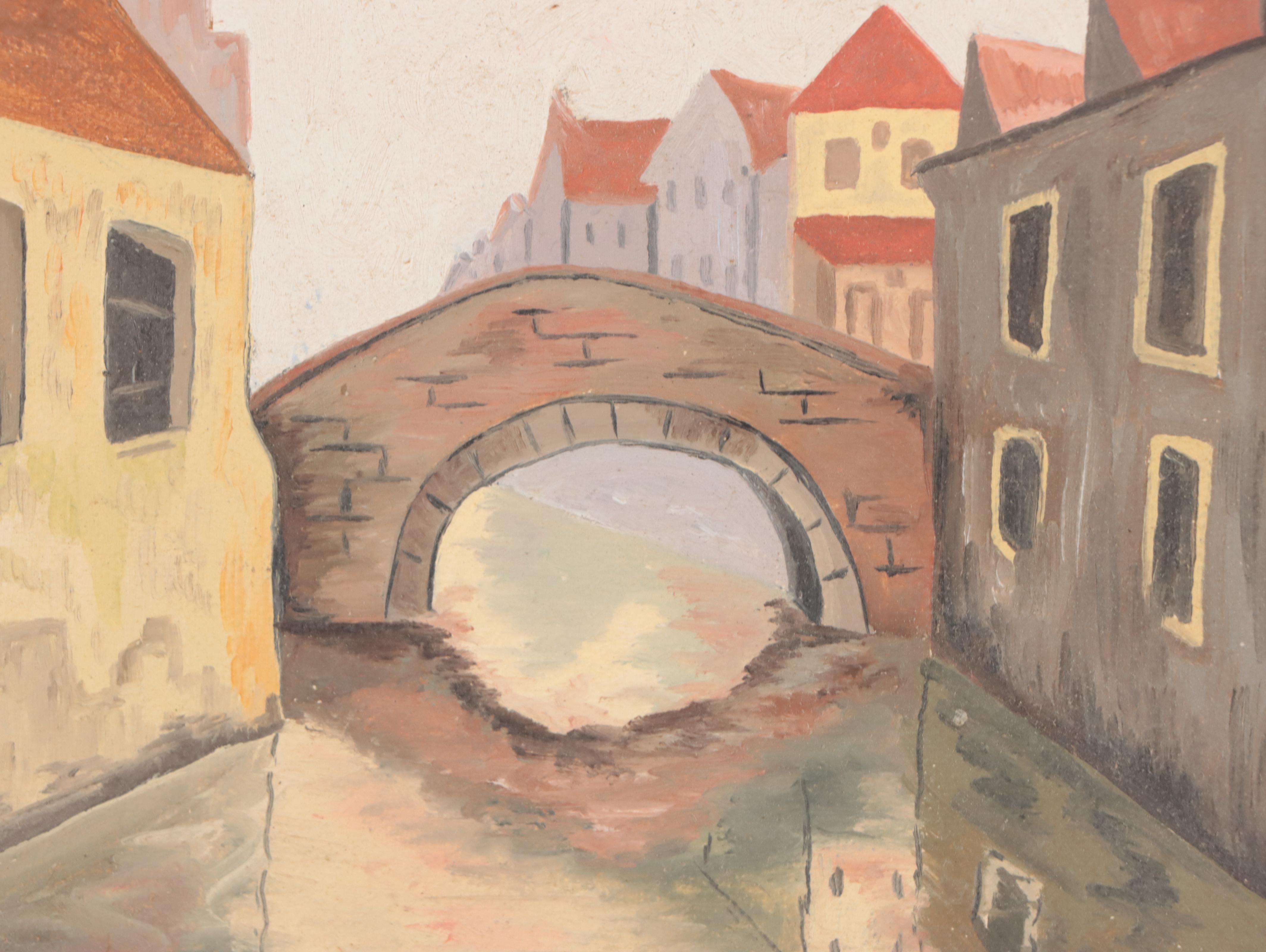 Acrylic Painting of Canal Scene