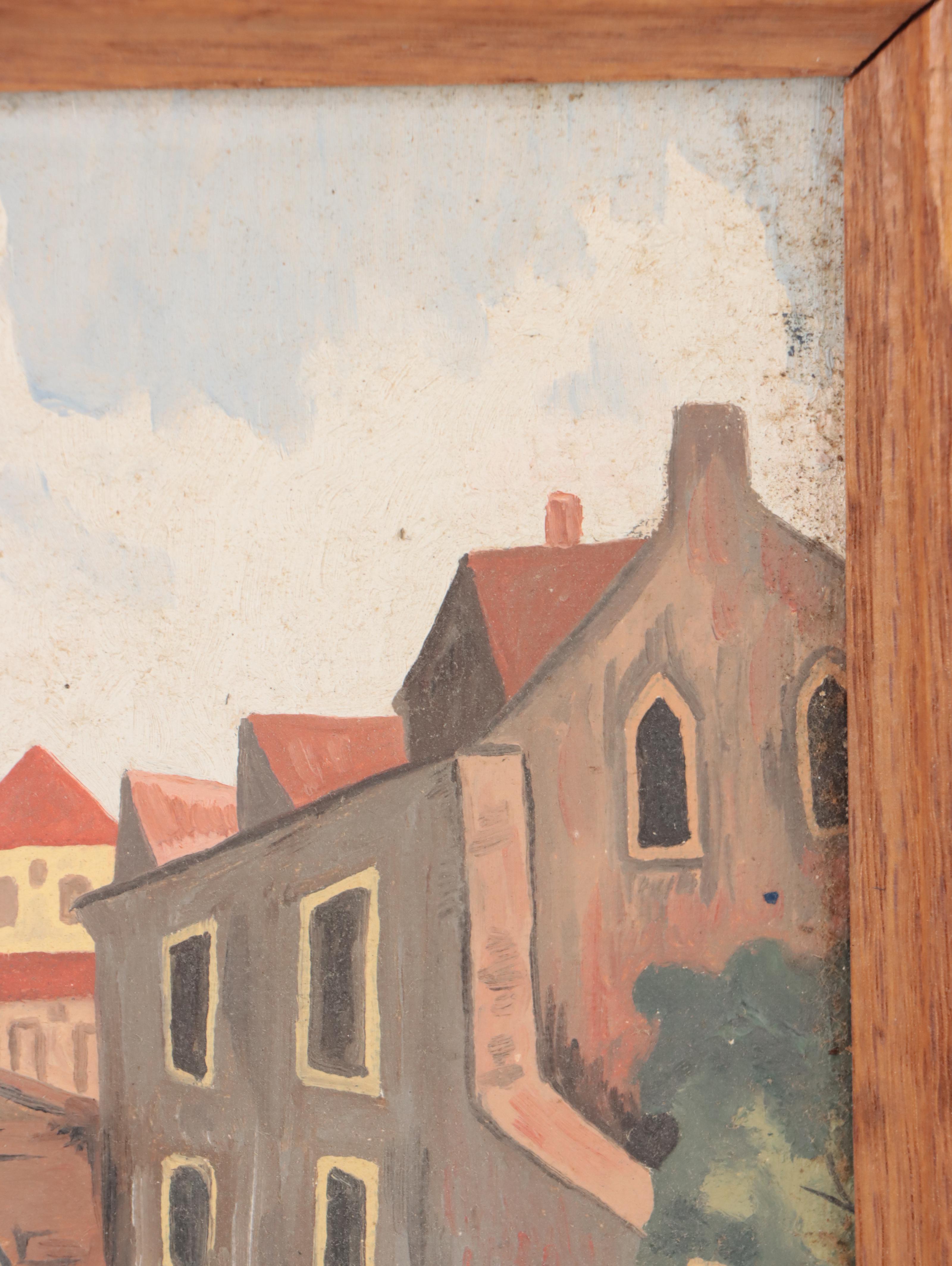 Acrylic Painting of Canal Scene