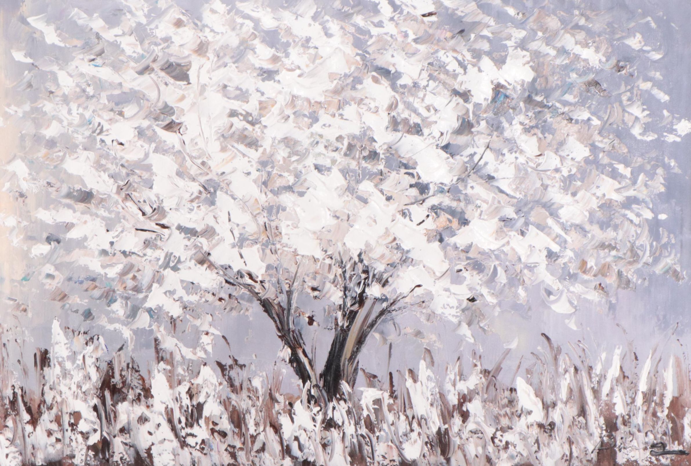 Bing Oil Painting of Stylized Landscape With Tree