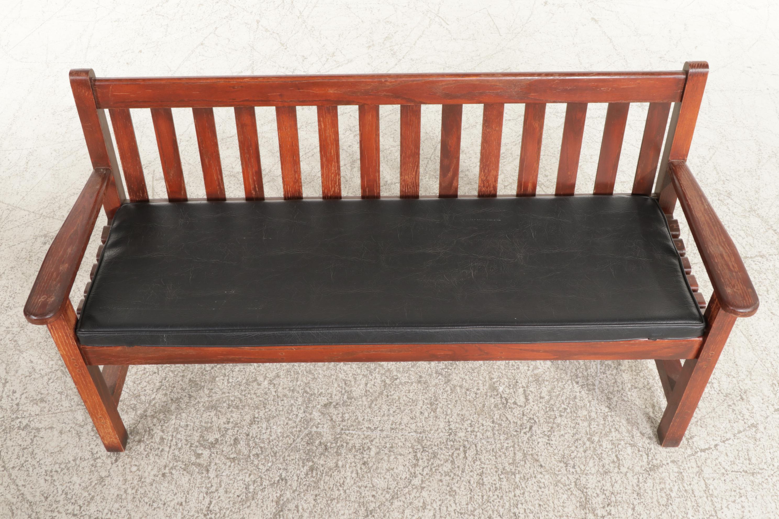 Pine Bench with Vinyl Cushion