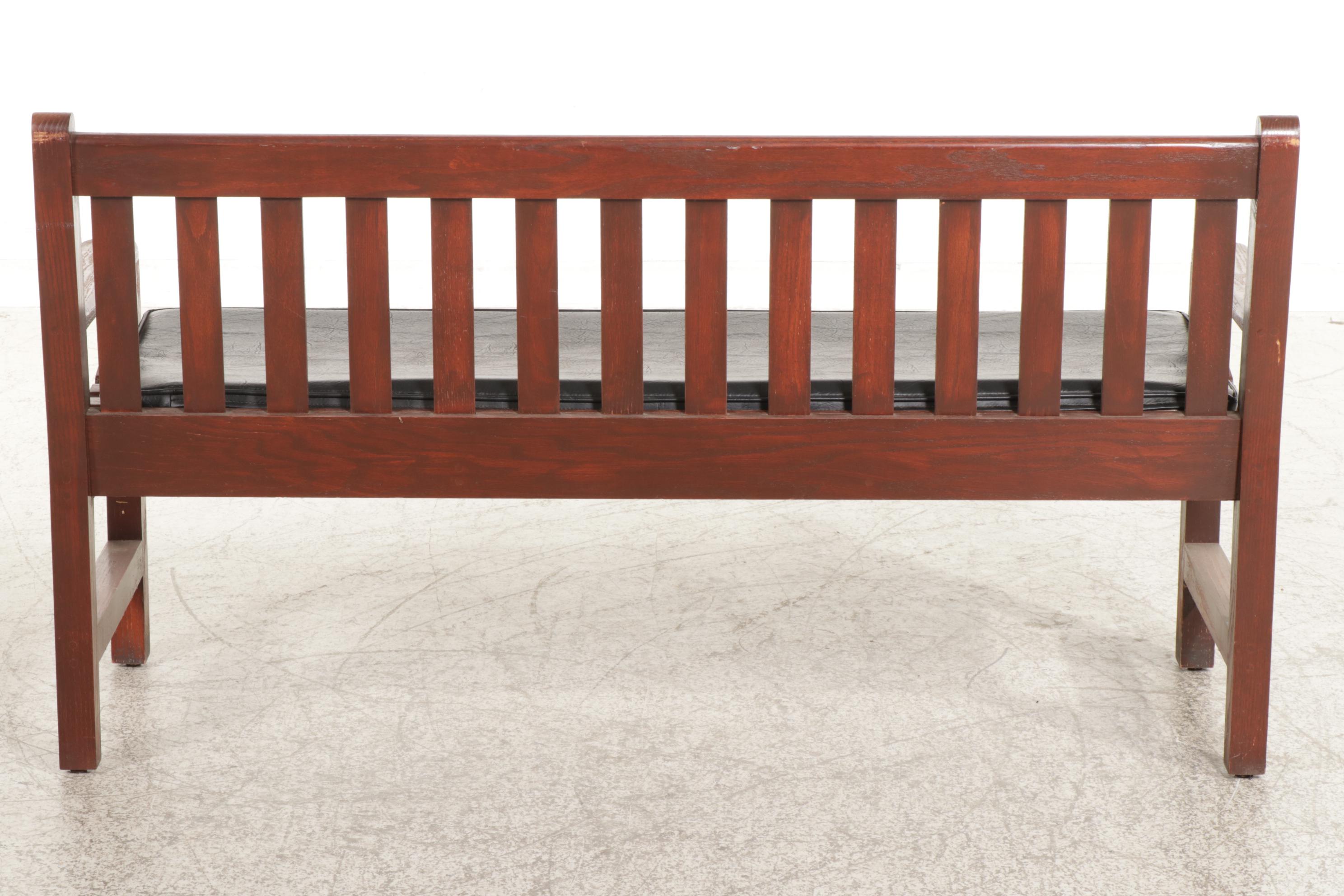 Pine Bench with Vinyl Cushion