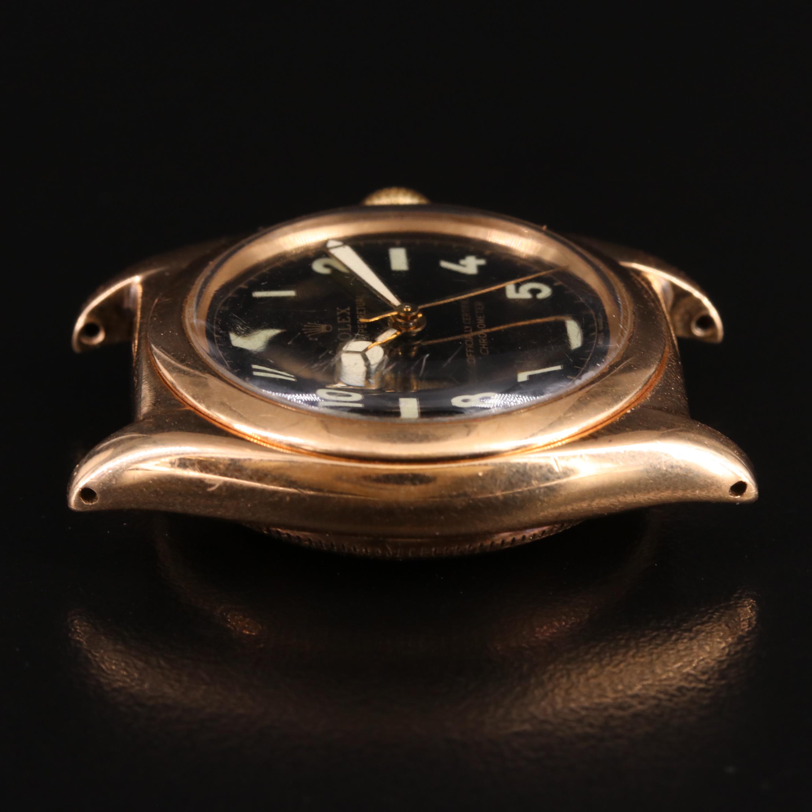 14K Rolex Bubbleback Oyster Perpetual Watch