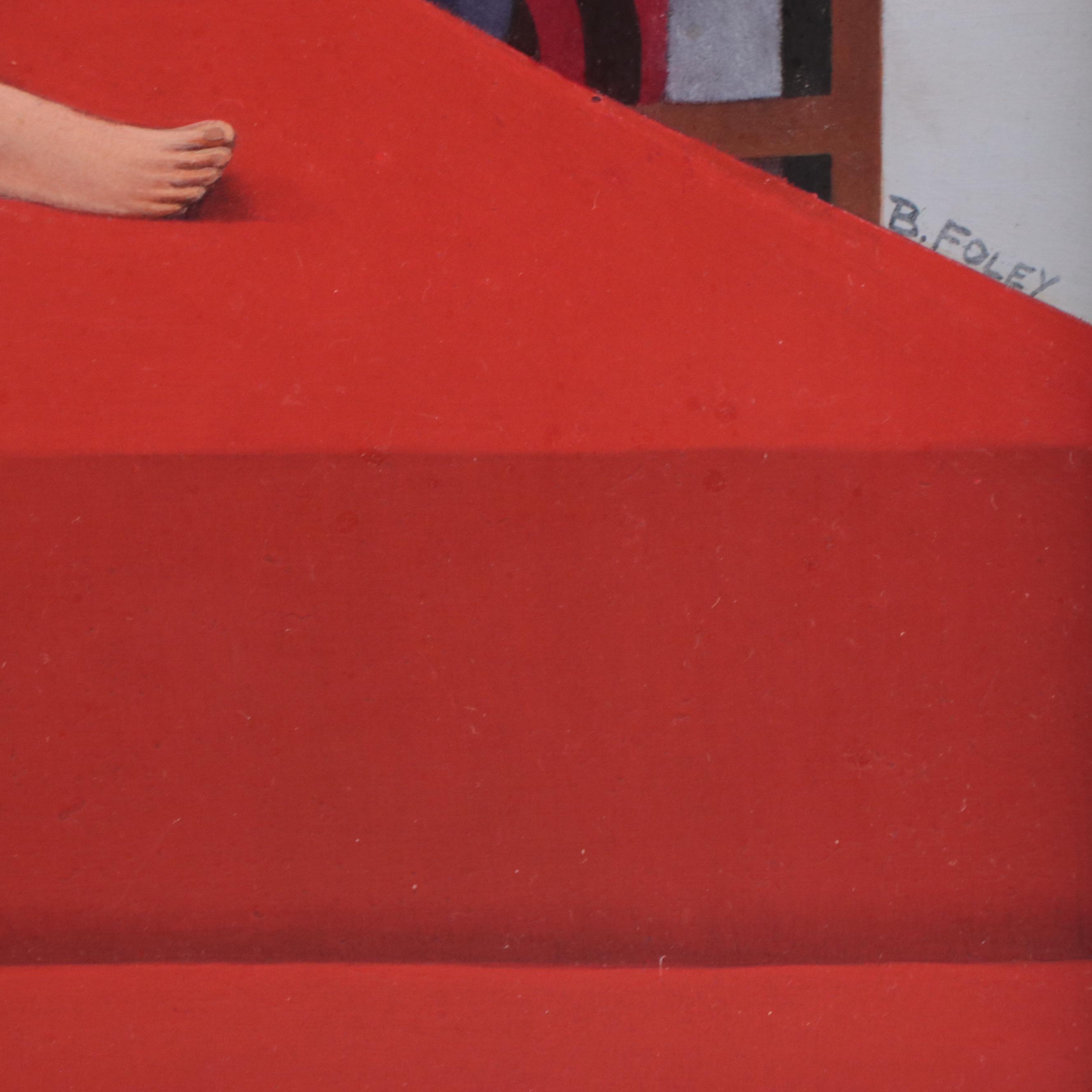 Beth Foley Figurative Oil Painting of Lounging Nude With Pheasant