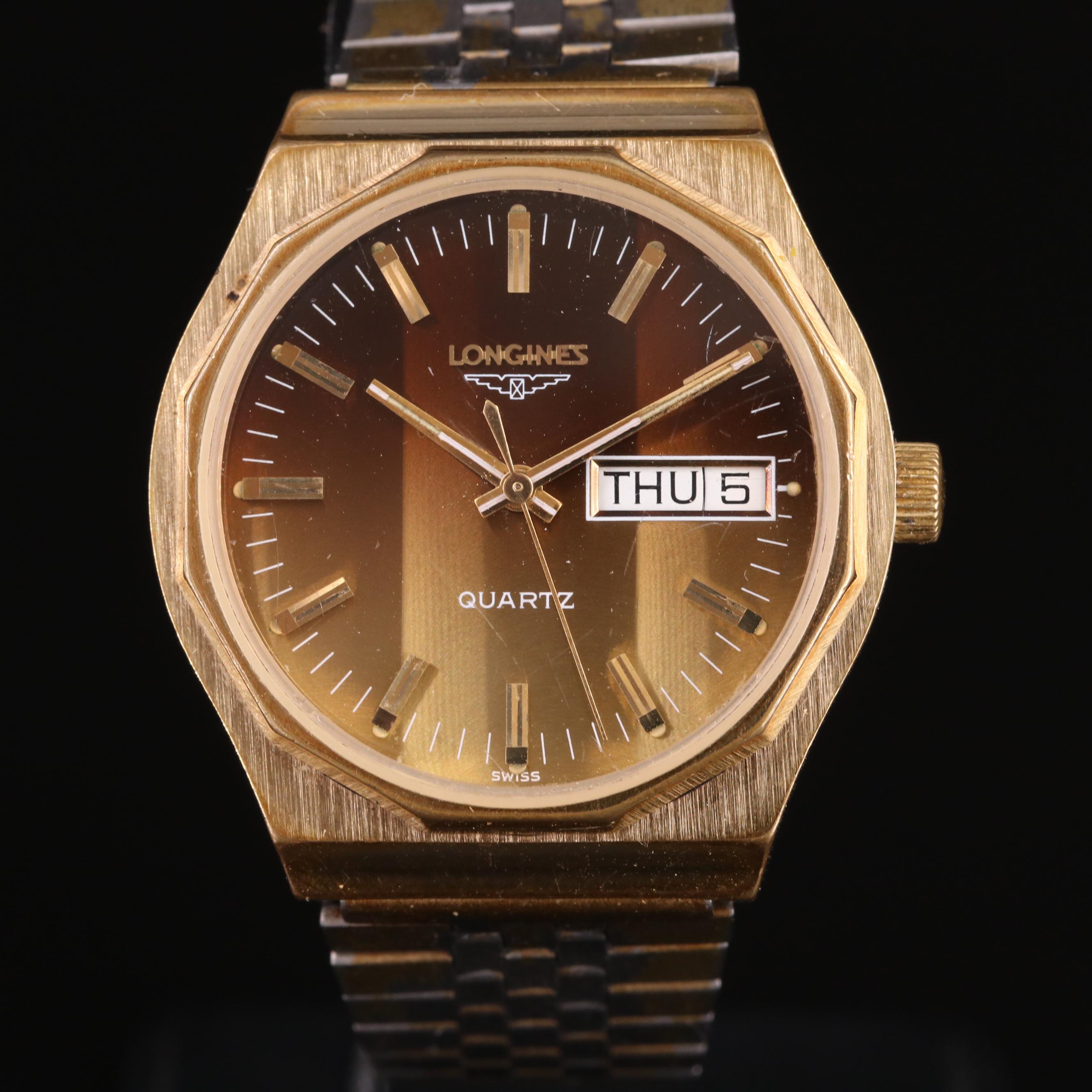 Longines Day-Date Quartz Wrist Watch