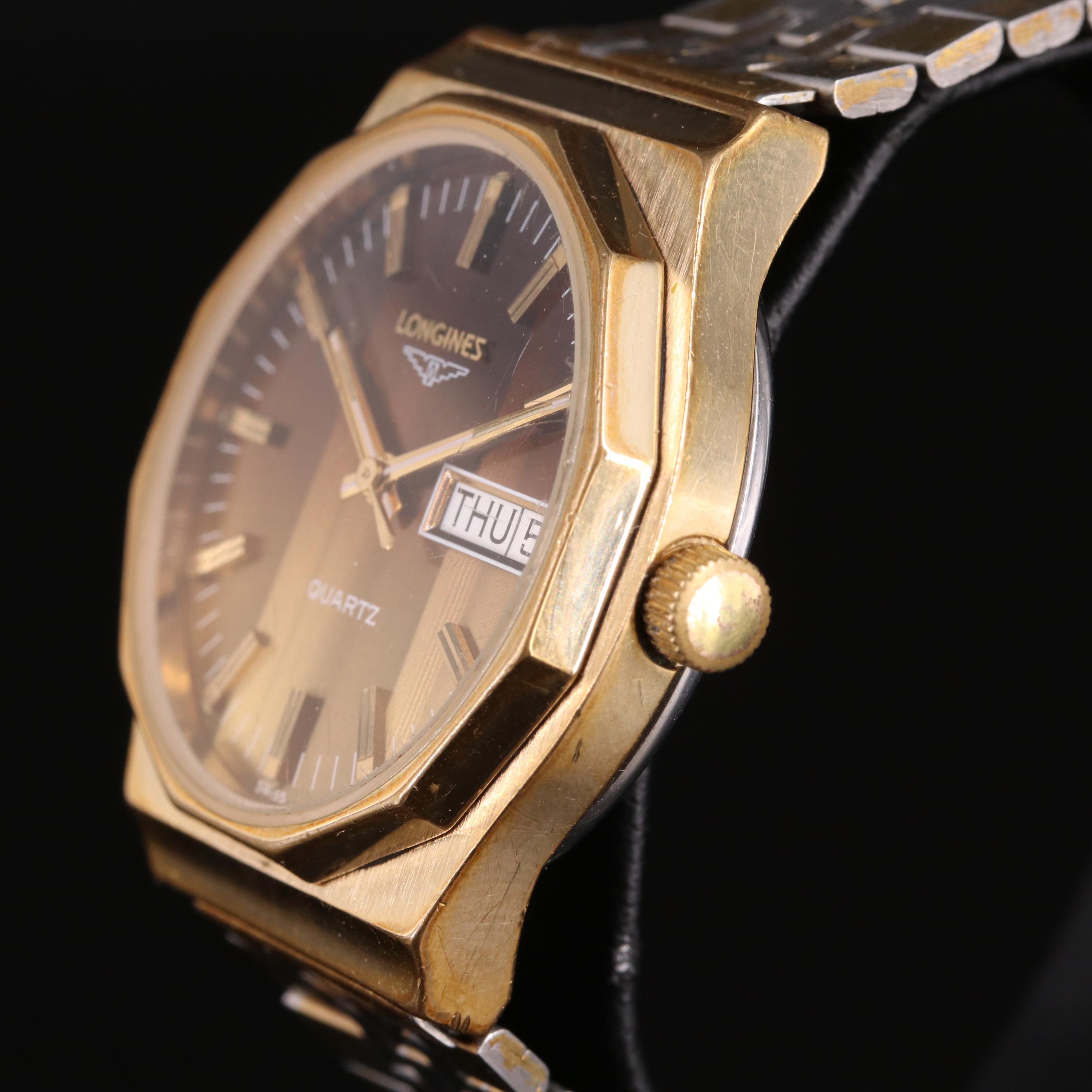 Longines Day-Date Quartz Wrist Watch