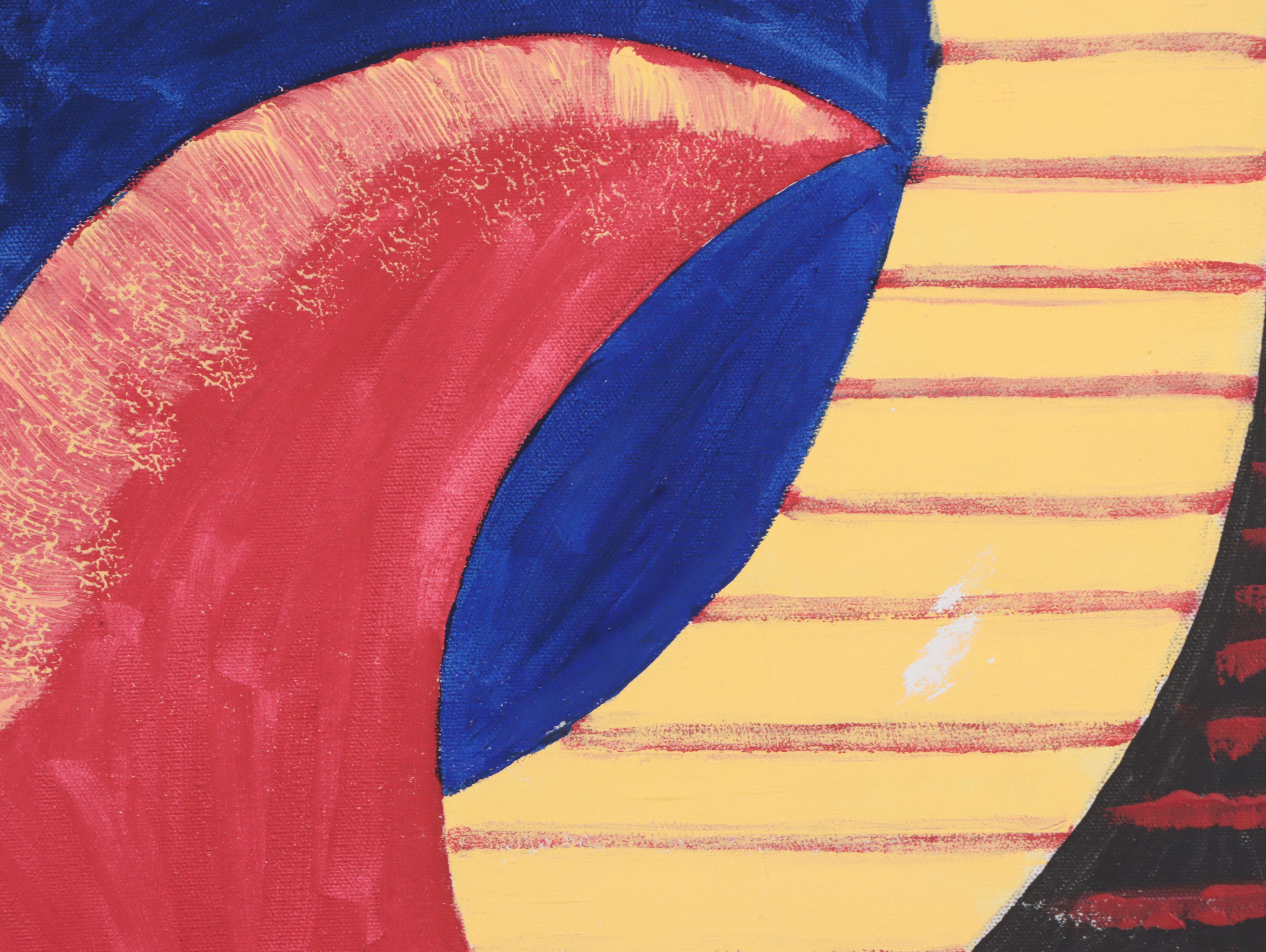 Abstract Geometric Acrylic Painting, 21st Century