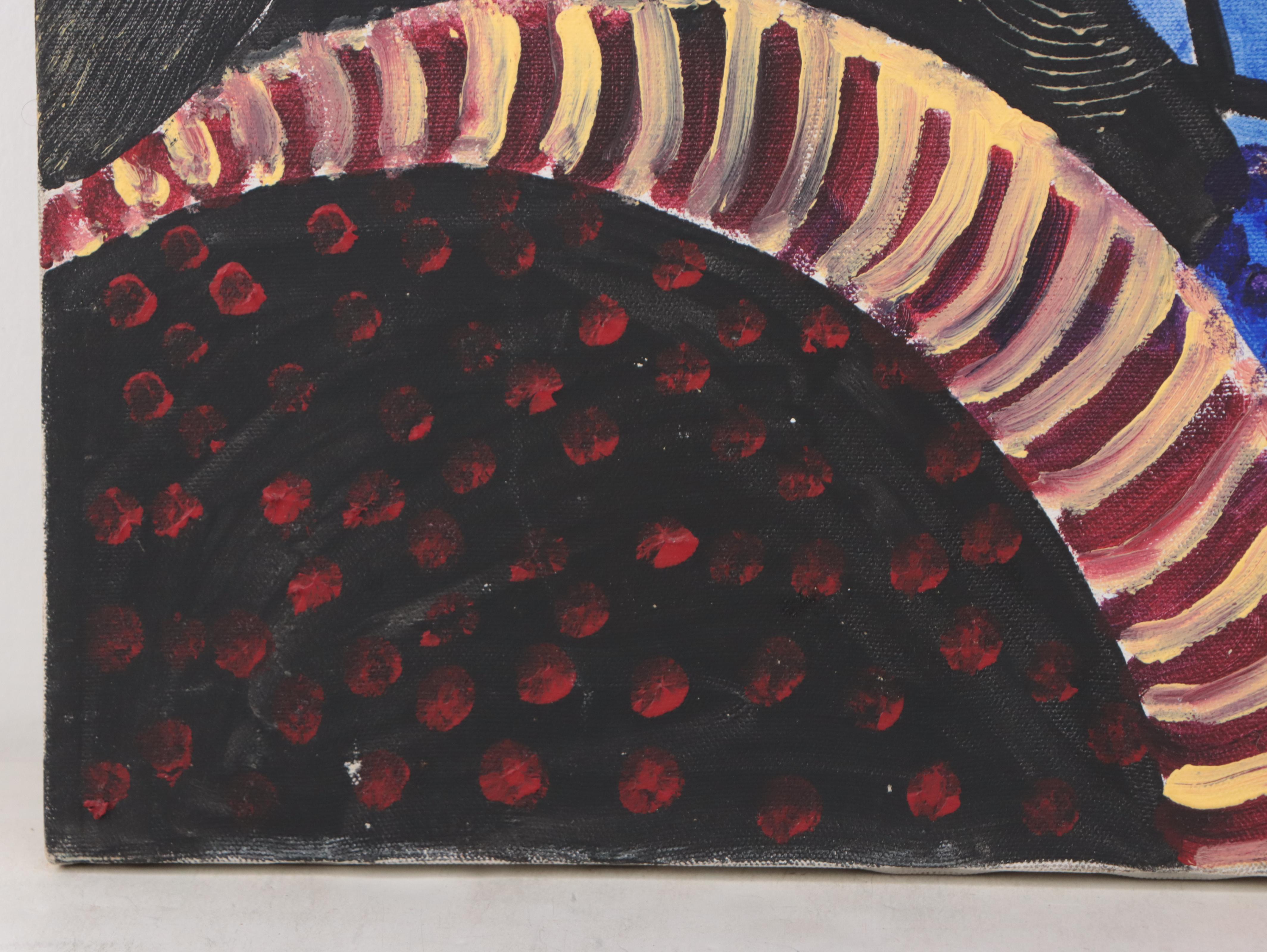 Abstract Geometric Acrylic Painting, 21st Century