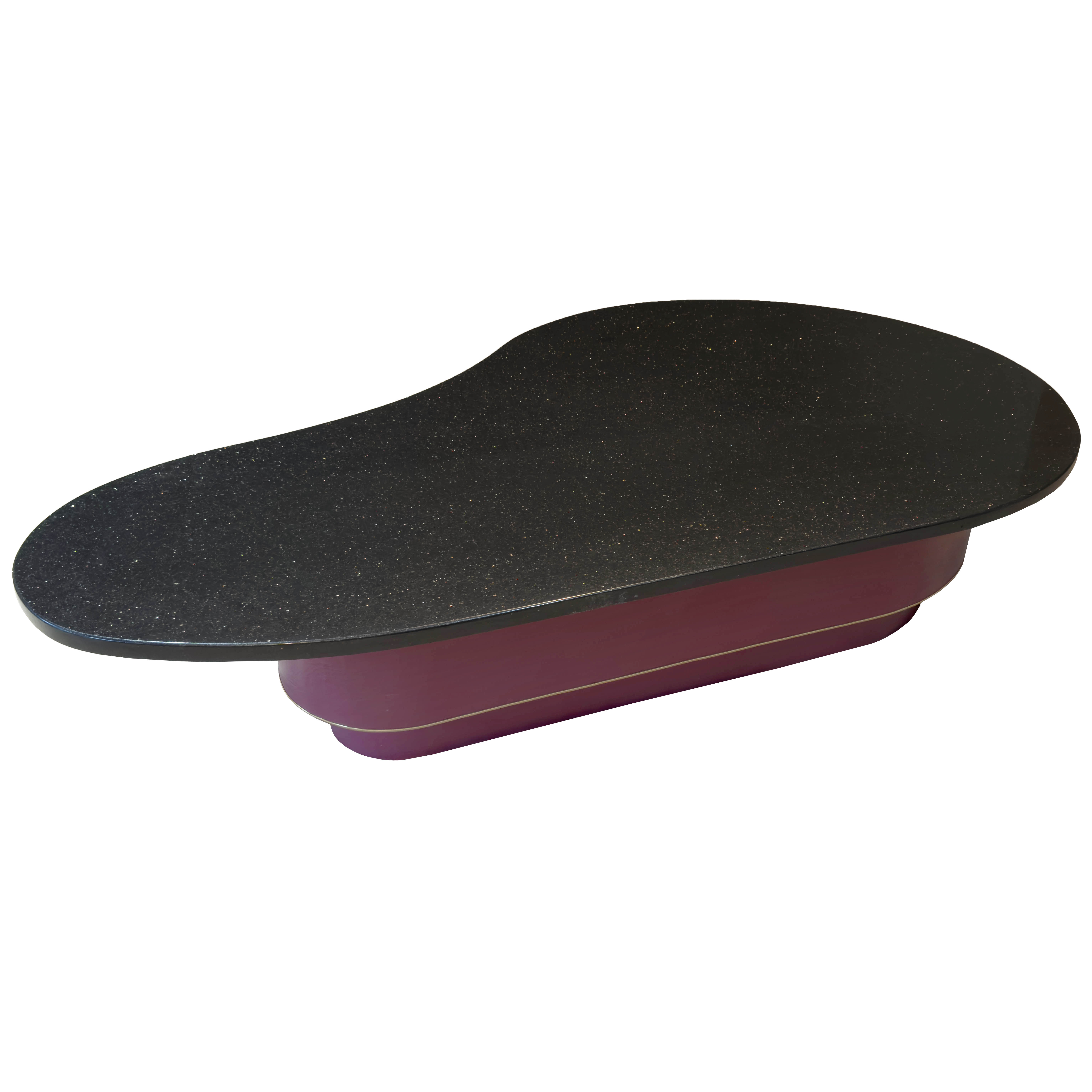 Post-Modern Marble and Laminate Biomorphic Coffee Table