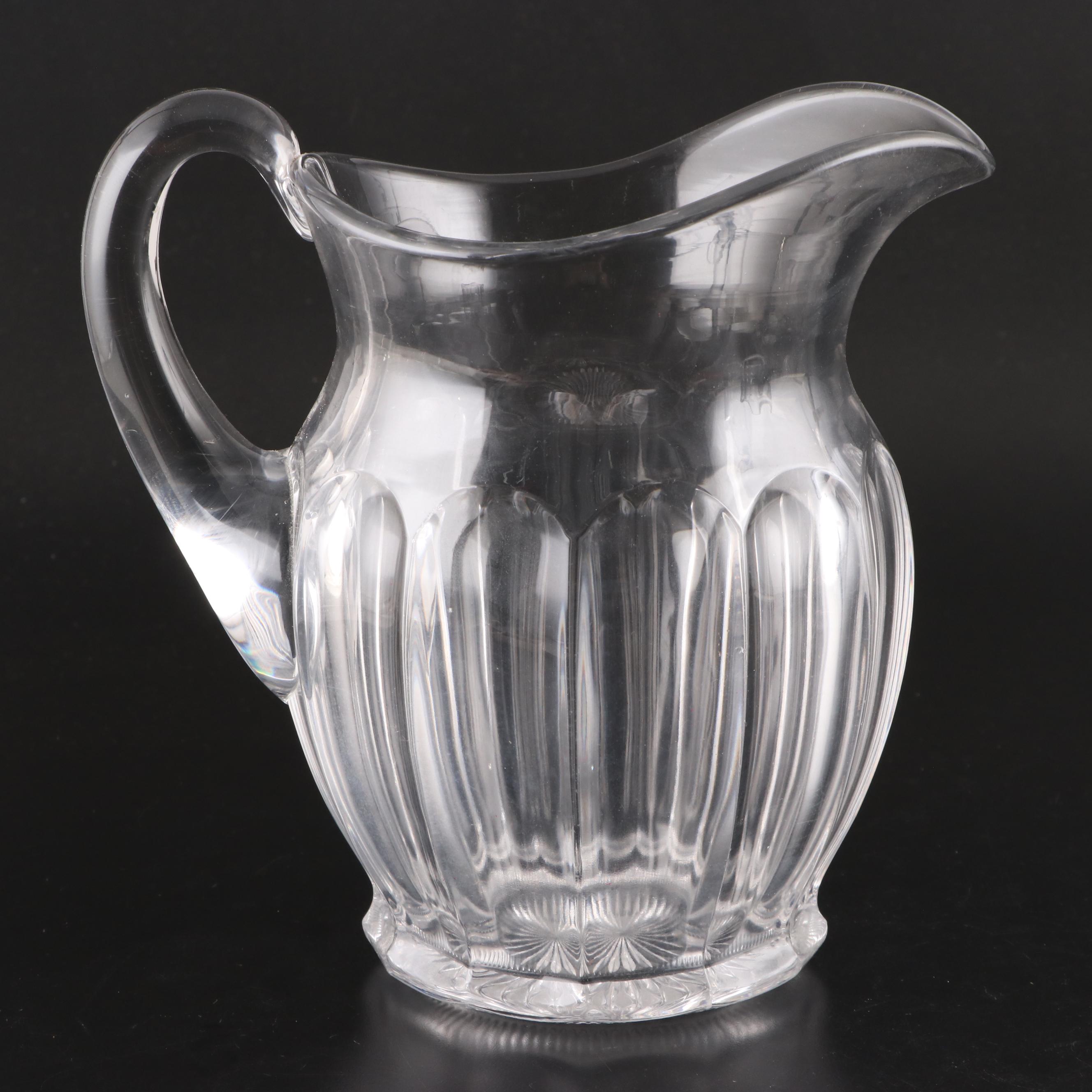 Heisey "Colonial Clear" Glass Pitcher and Scallop Rim Glass Pitcher