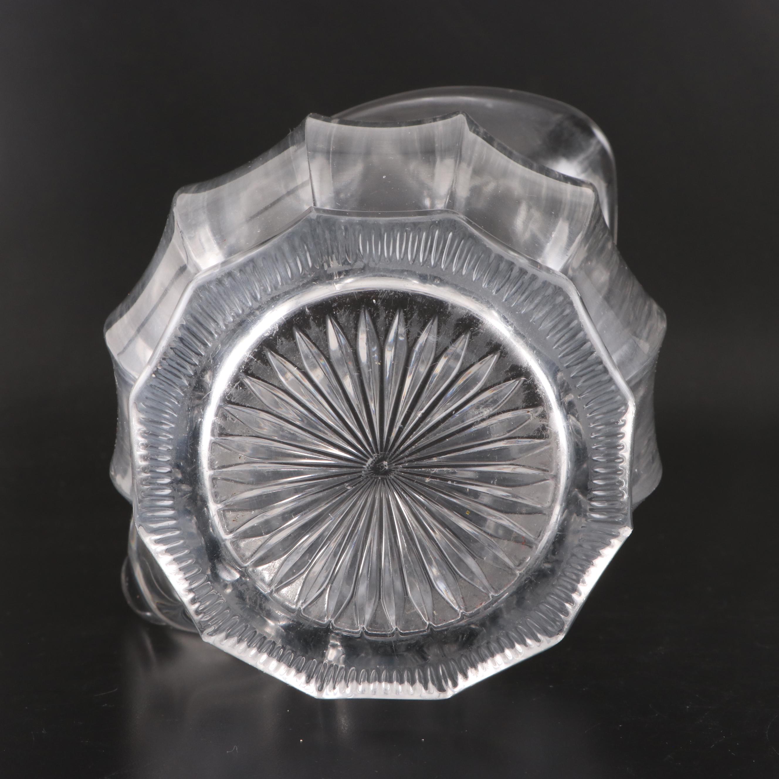 Heisey "Colonial Clear" Glass Pitcher and Scallop Rim Glass Pitcher