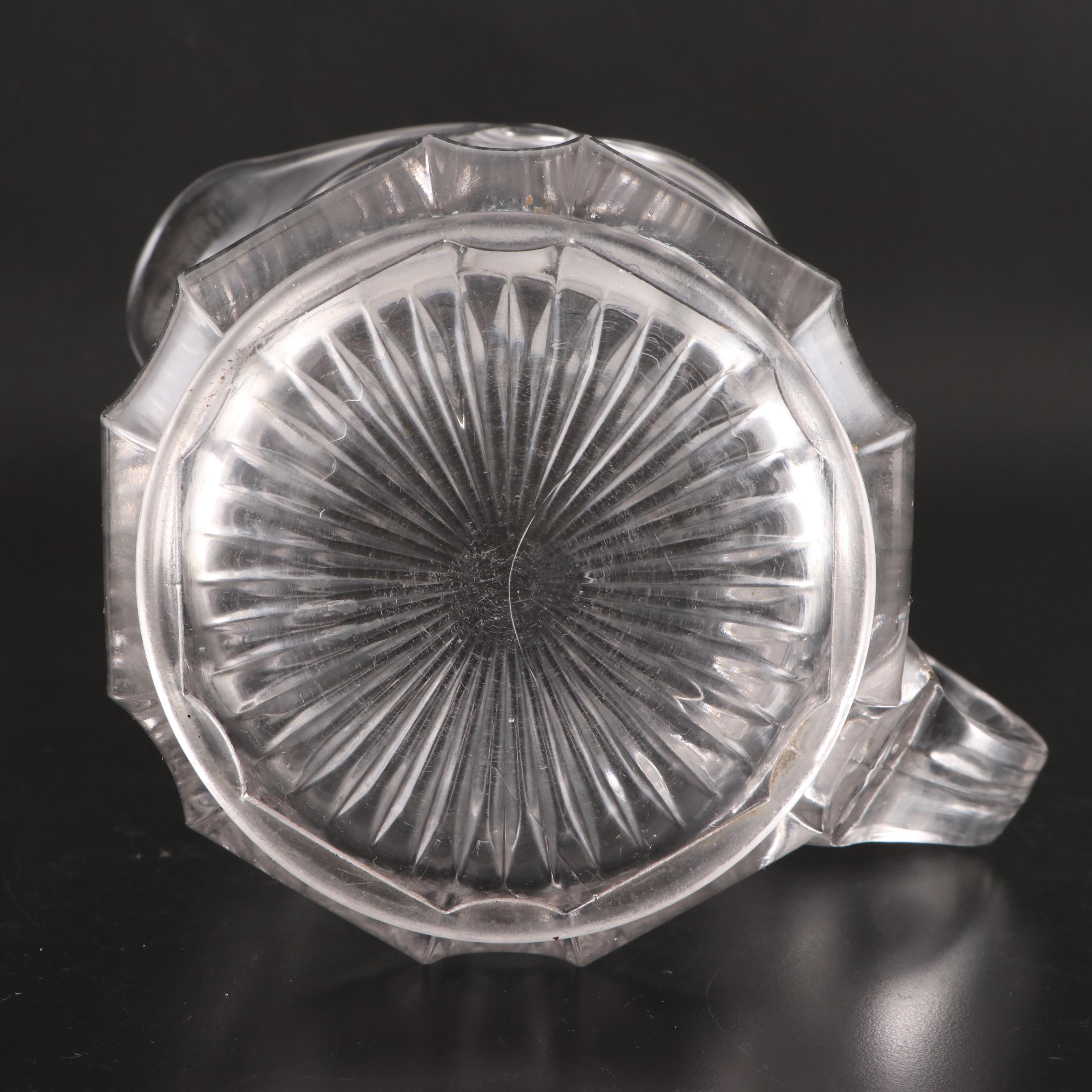Heisey "Colonial Clear" Glass Pitcher and Scallop Rim Glass Pitcher