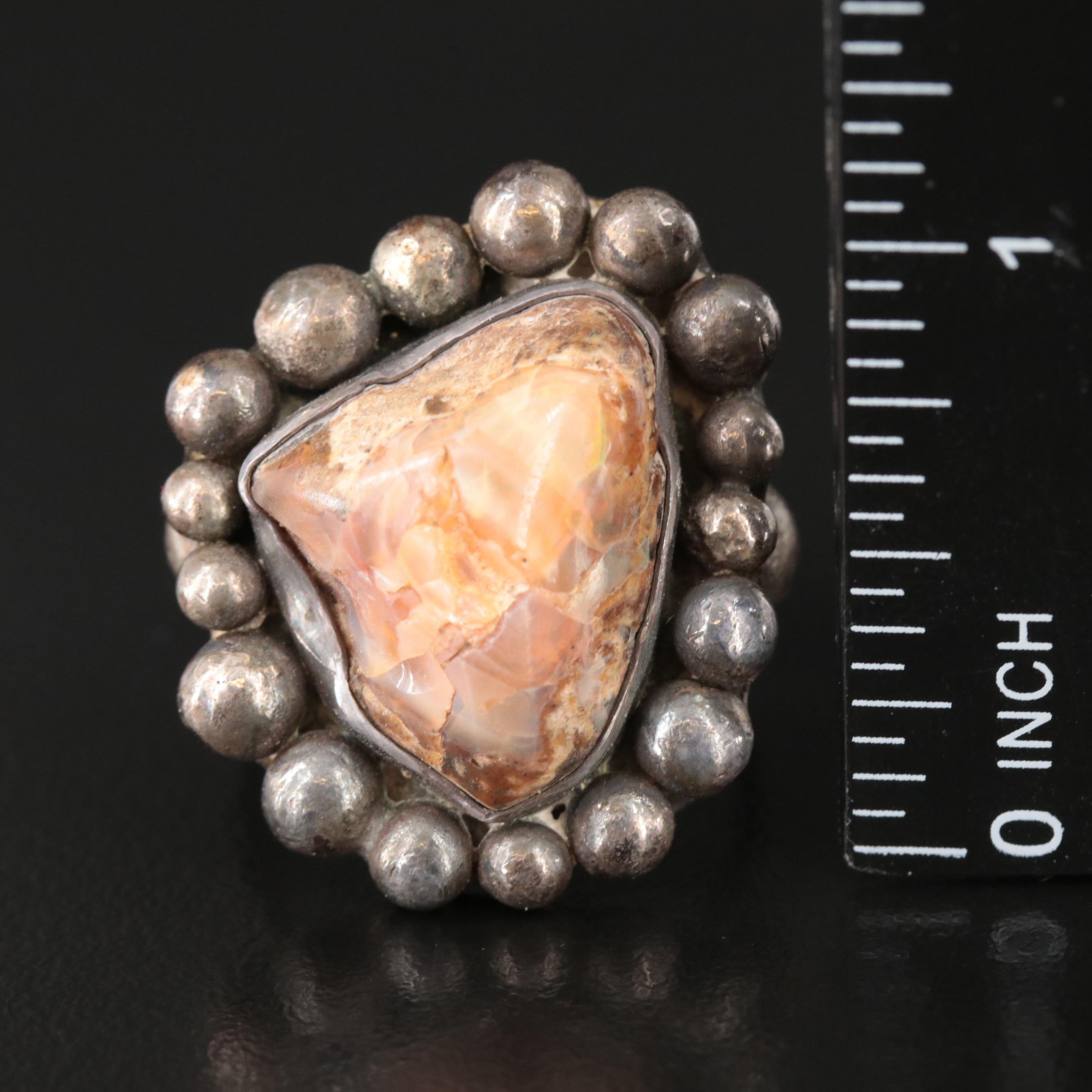 Sterling Boulder Opal Ring