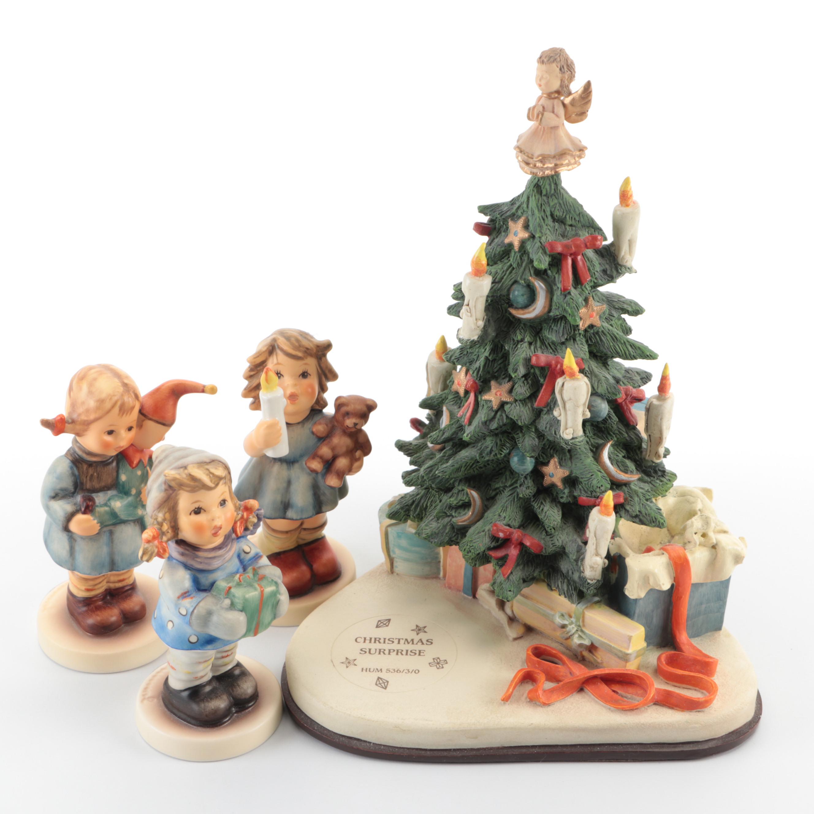 Goebel Christmas Porcelain Hummel Figurines with Goebel Music Box