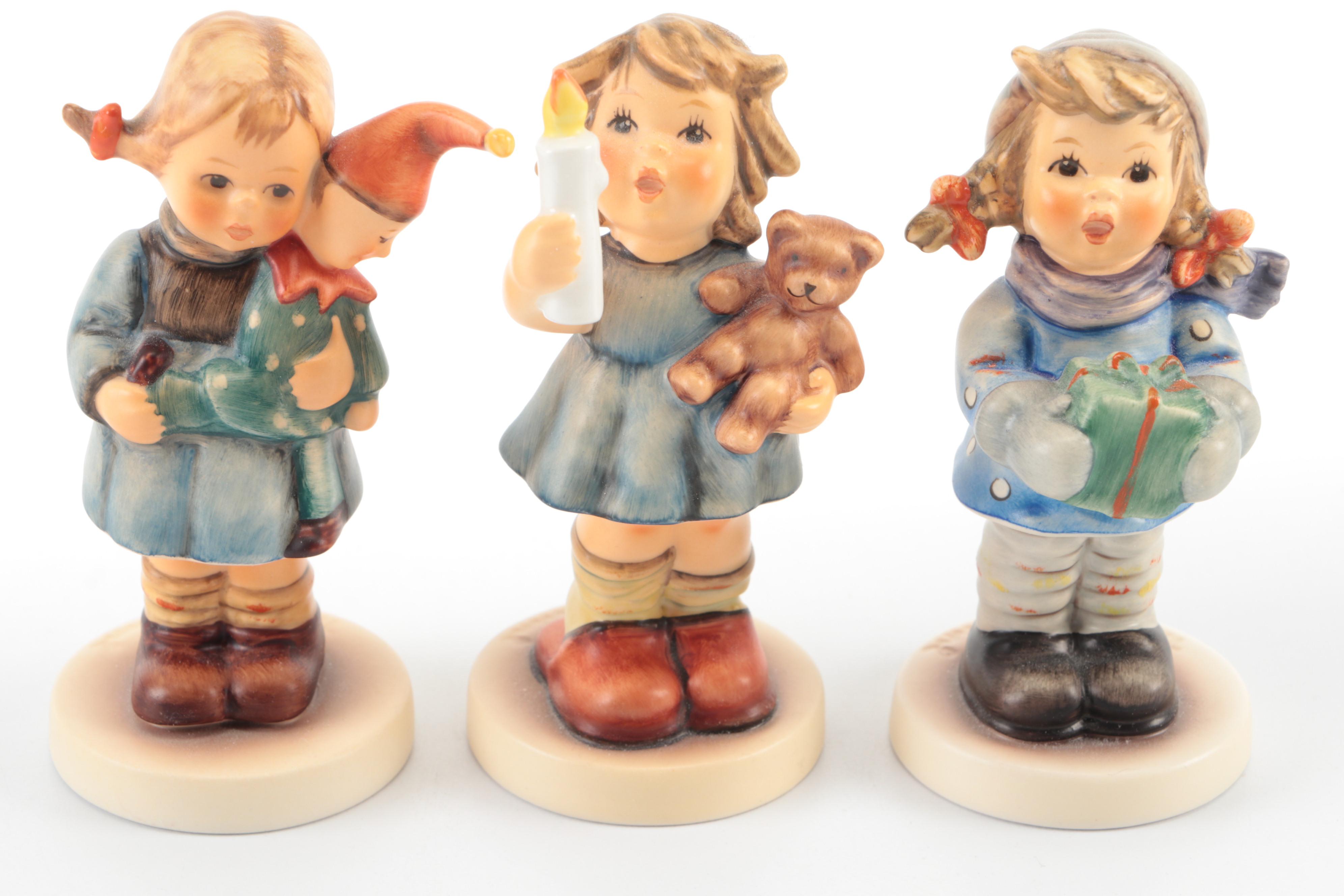Goebel Christmas Porcelain Hummel Figurines with Goebel Music Box