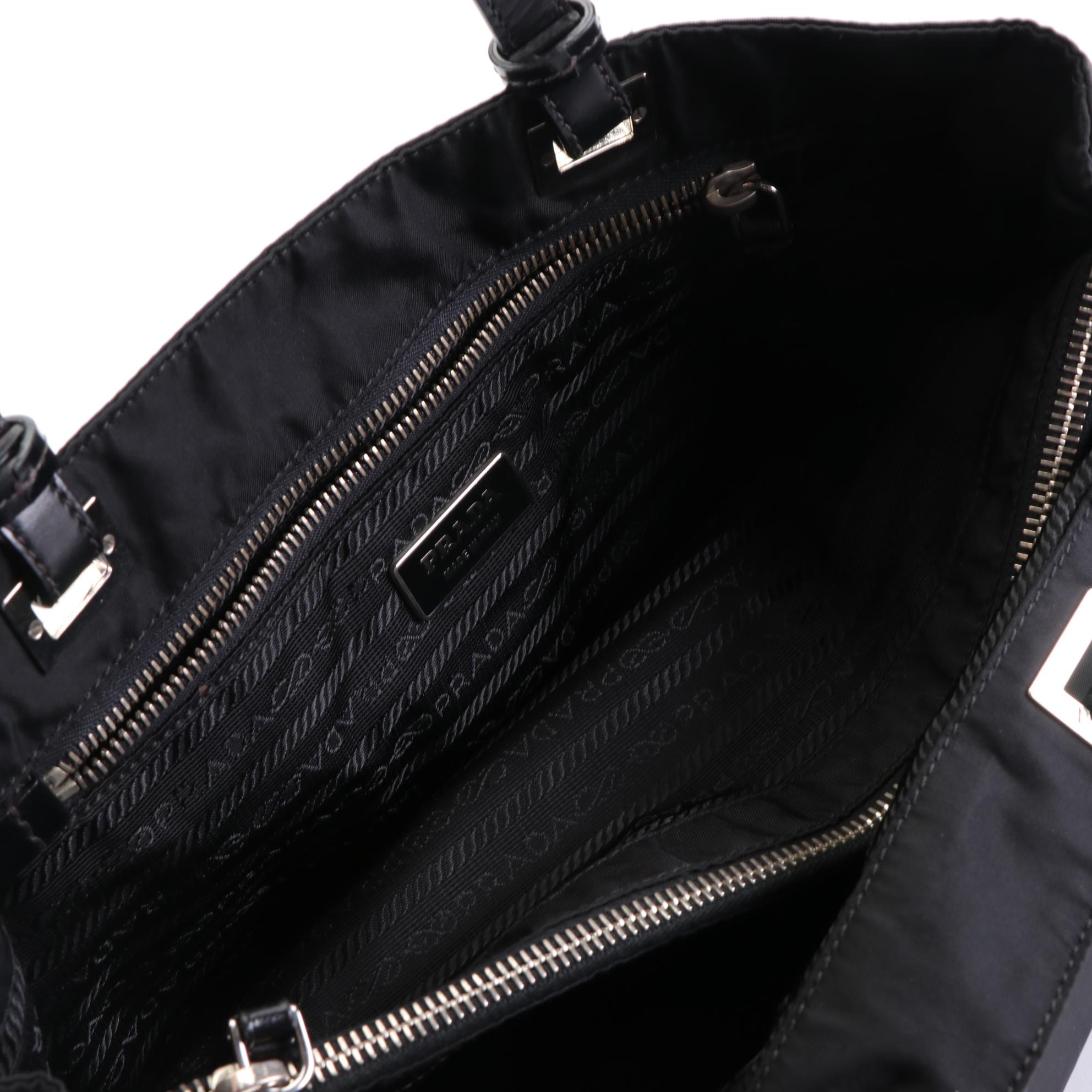 Prada Shoulder Bag in Nylon with Leather Trim