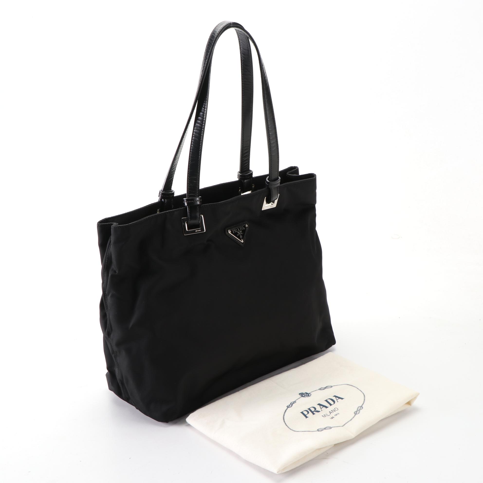 Prada Shoulder Bag in Nylon with Leather Trim