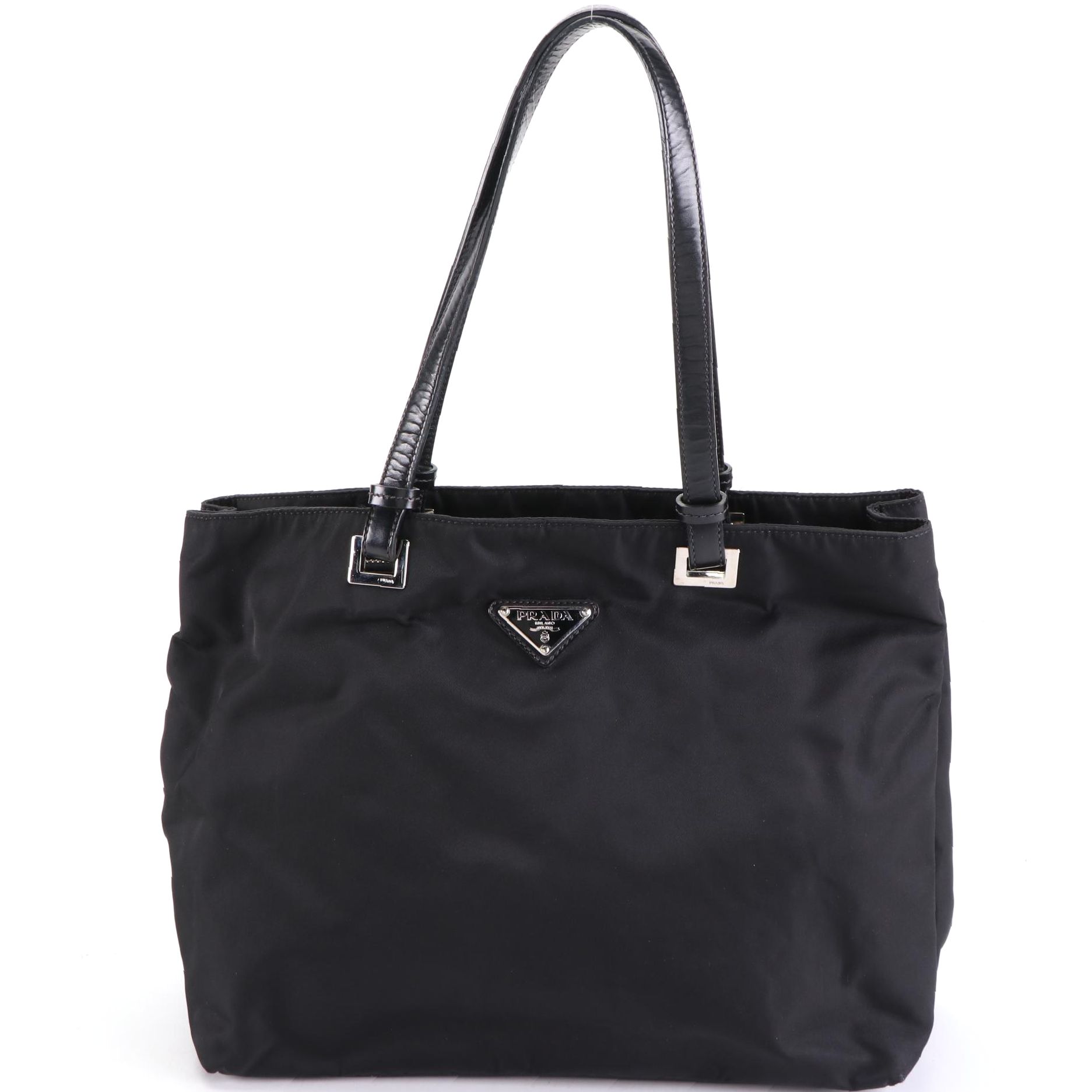 Prada Shoulder Bag in Nylon with Leather Trim
