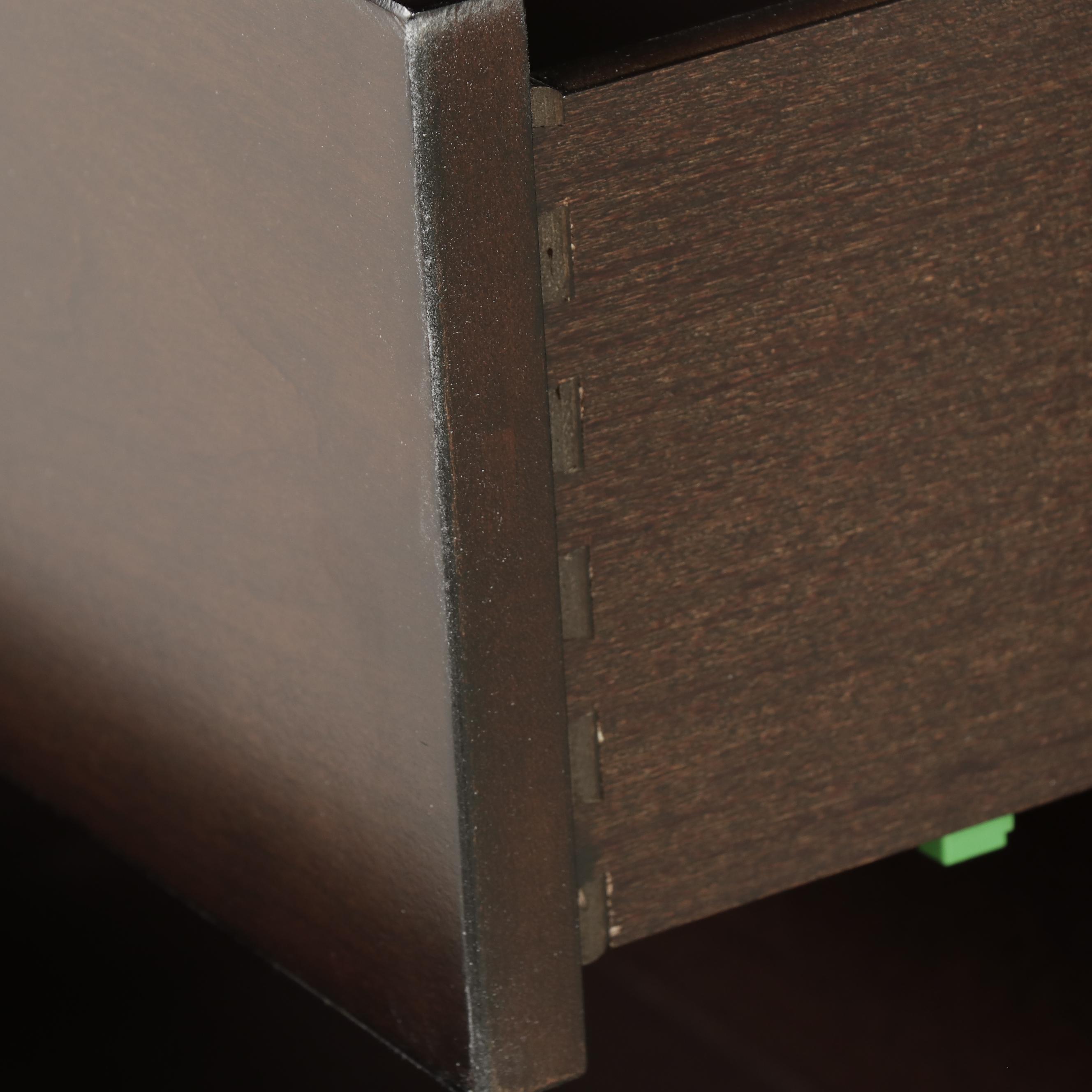 Pair of Havertys "Gramercy" Three-Drawer Nightstands in Dark Sable Finish