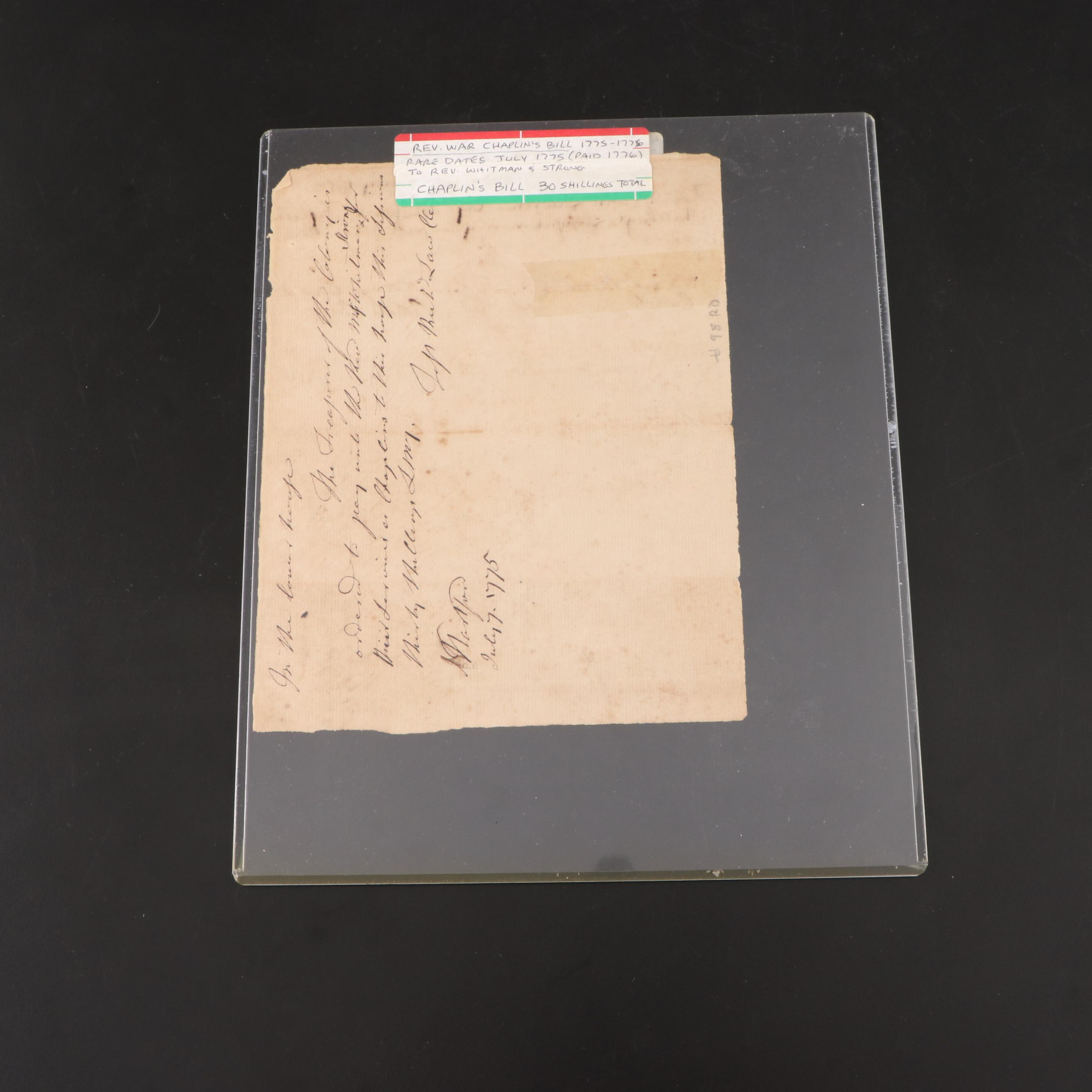 John Avery Signed Letter to Samuel Holten with Other Revolutionary Receipts