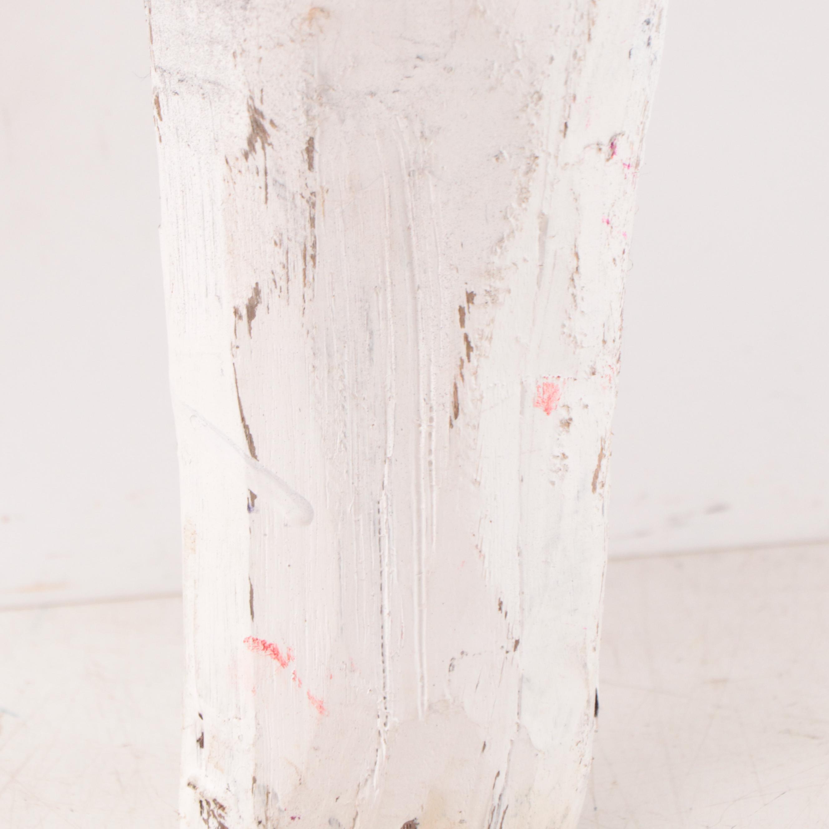 Folk Art Carved Wood Post of Faces, Circa 2000