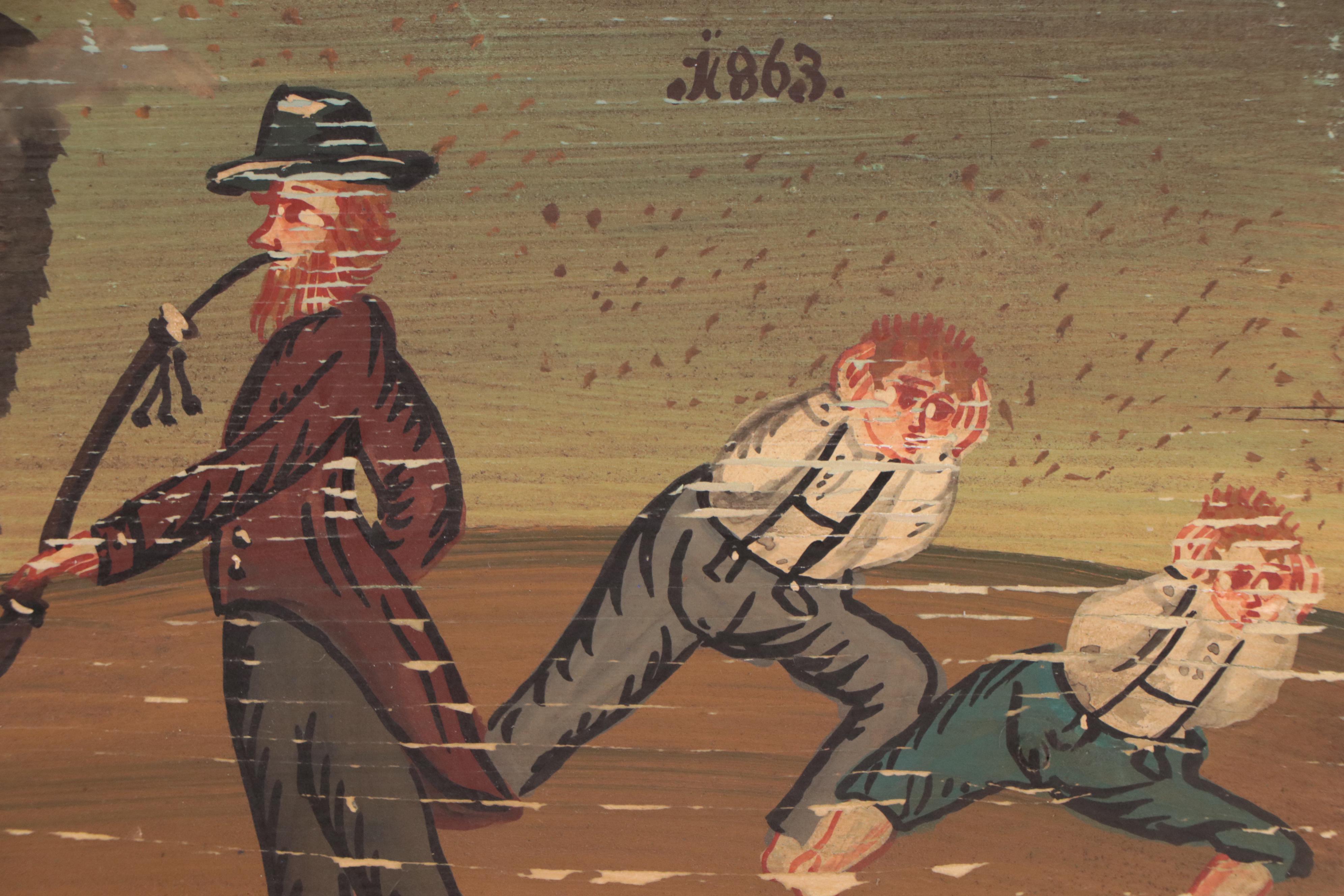 Slovenian Folk Art Acrylic Paintings on Wooden Beehive Panels