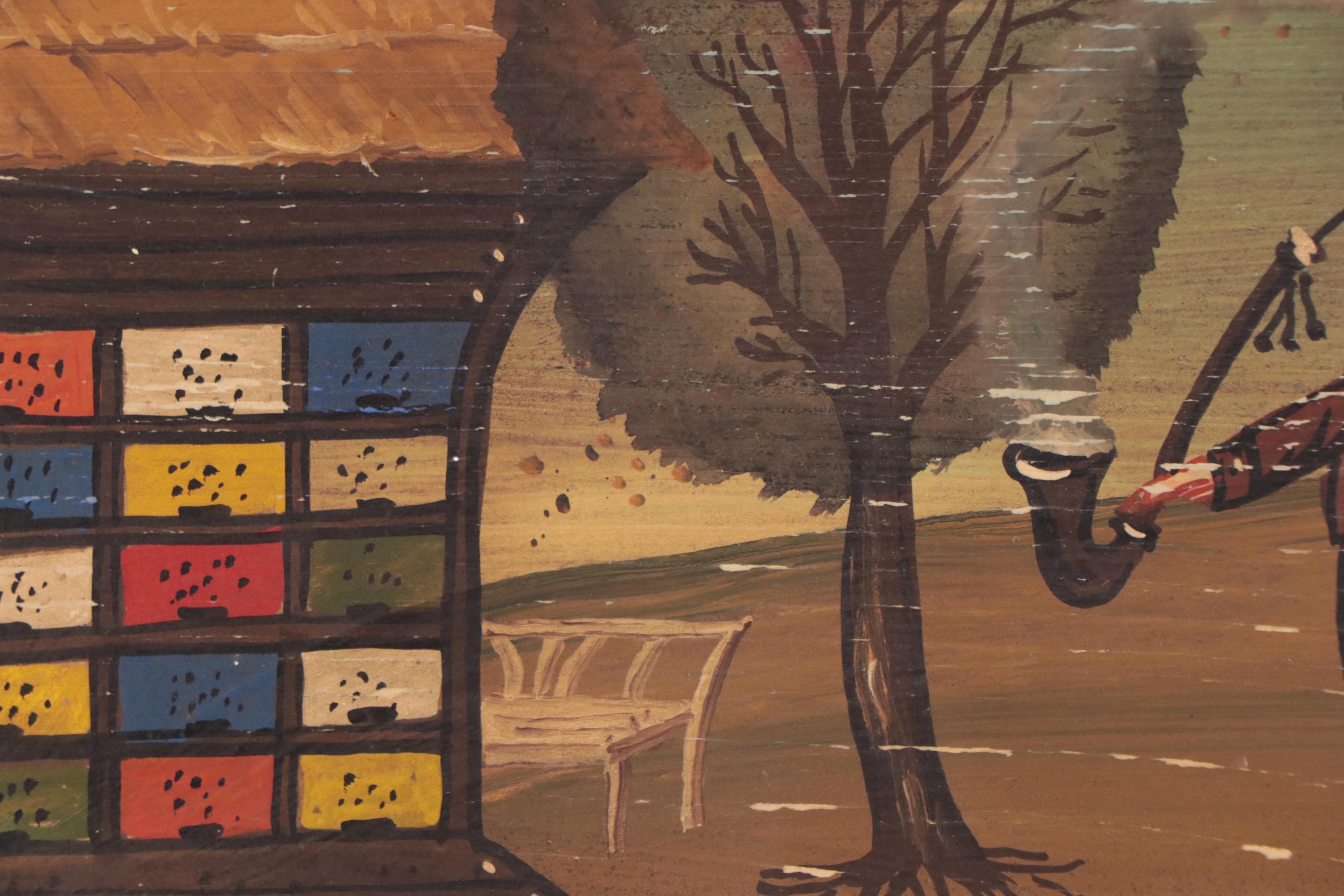 Slovenian Folk Art Acrylic Paintings on Wooden Beehive Panels