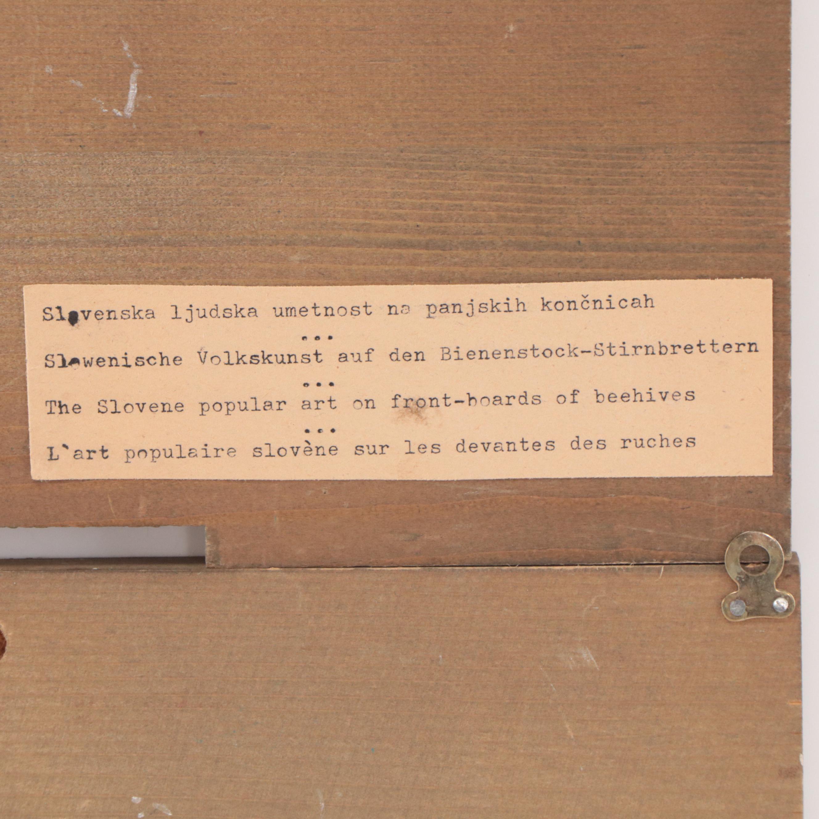 Slovenian Folk Art Acrylic Paintings on Wooden Beehive Panels