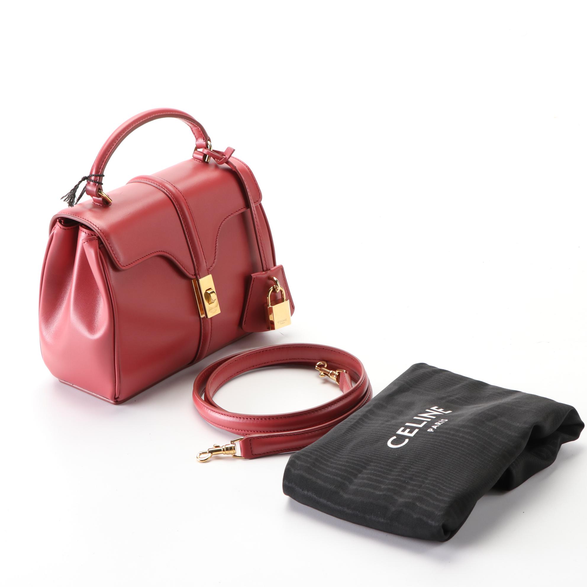 Celine Mini 16 Bag in Lipstick Satinated Calfskin