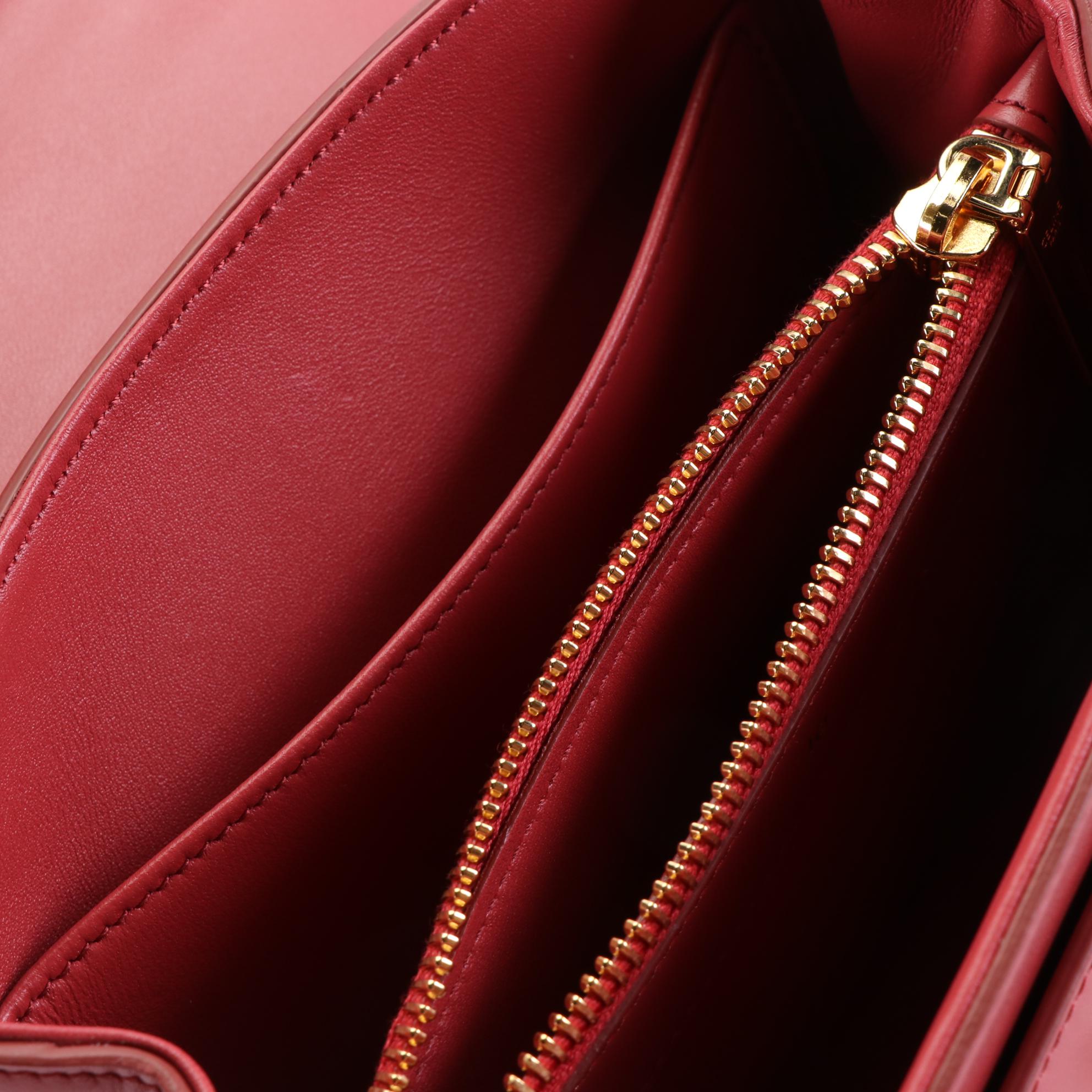 Celine Mini 16 Bag in Lipstick Satinated Calfskin