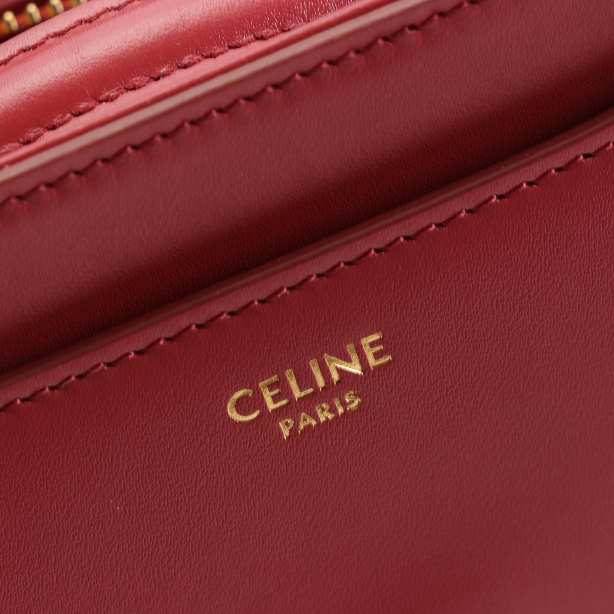 Celine Mini 16 Bag in Lipstick Satinated Calfskin