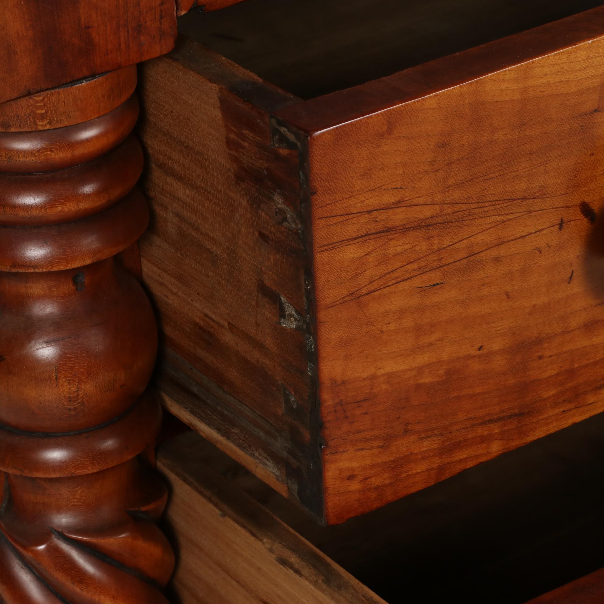 American Empire Walnut Four-Drawer Chest, Mid-19th Century