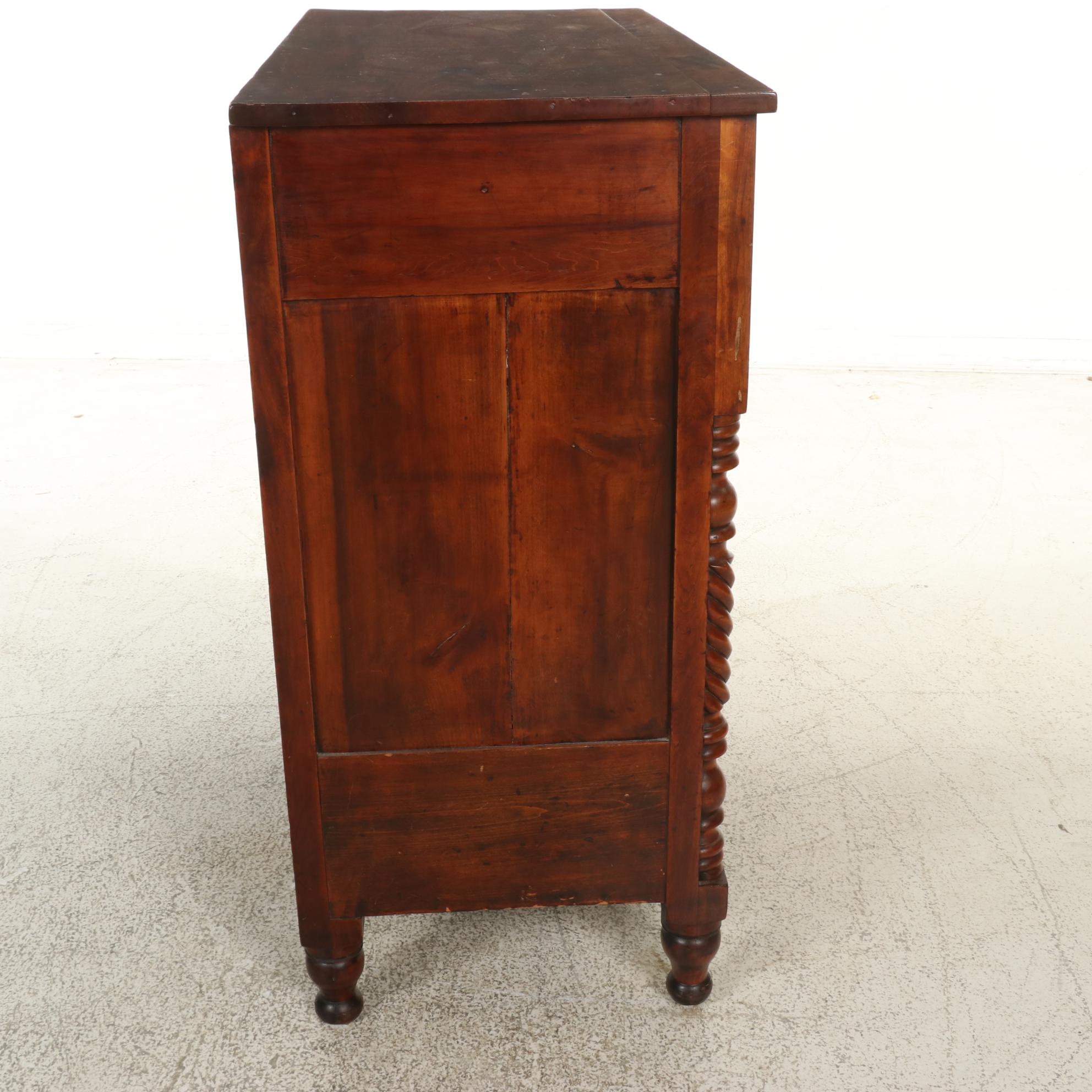 American Empire Walnut Four-Drawer Chest, Mid-19th Century