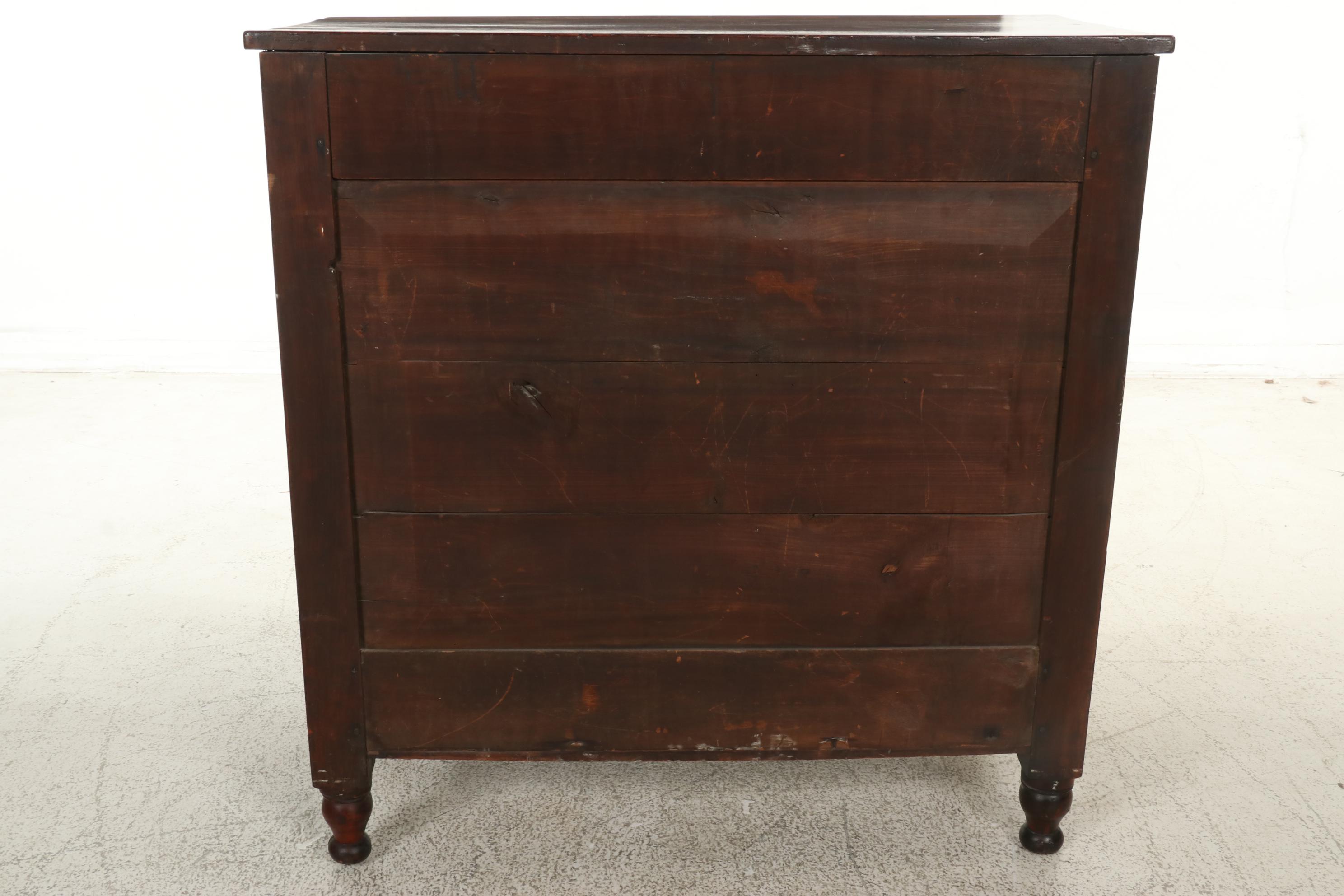 American Empire Walnut Four-Drawer Chest, Mid-19th Century