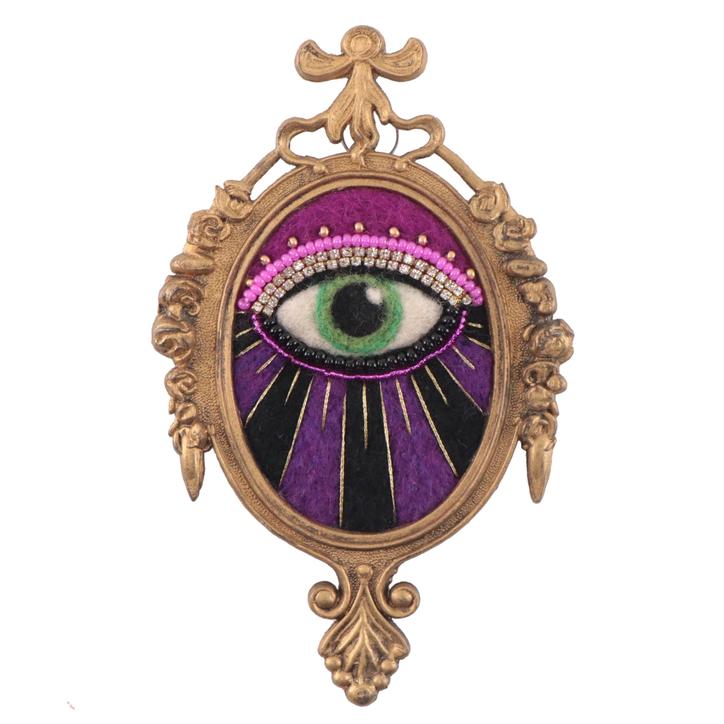 Sarah Miller Fiber Art Wall Hanging of Mystic Eye