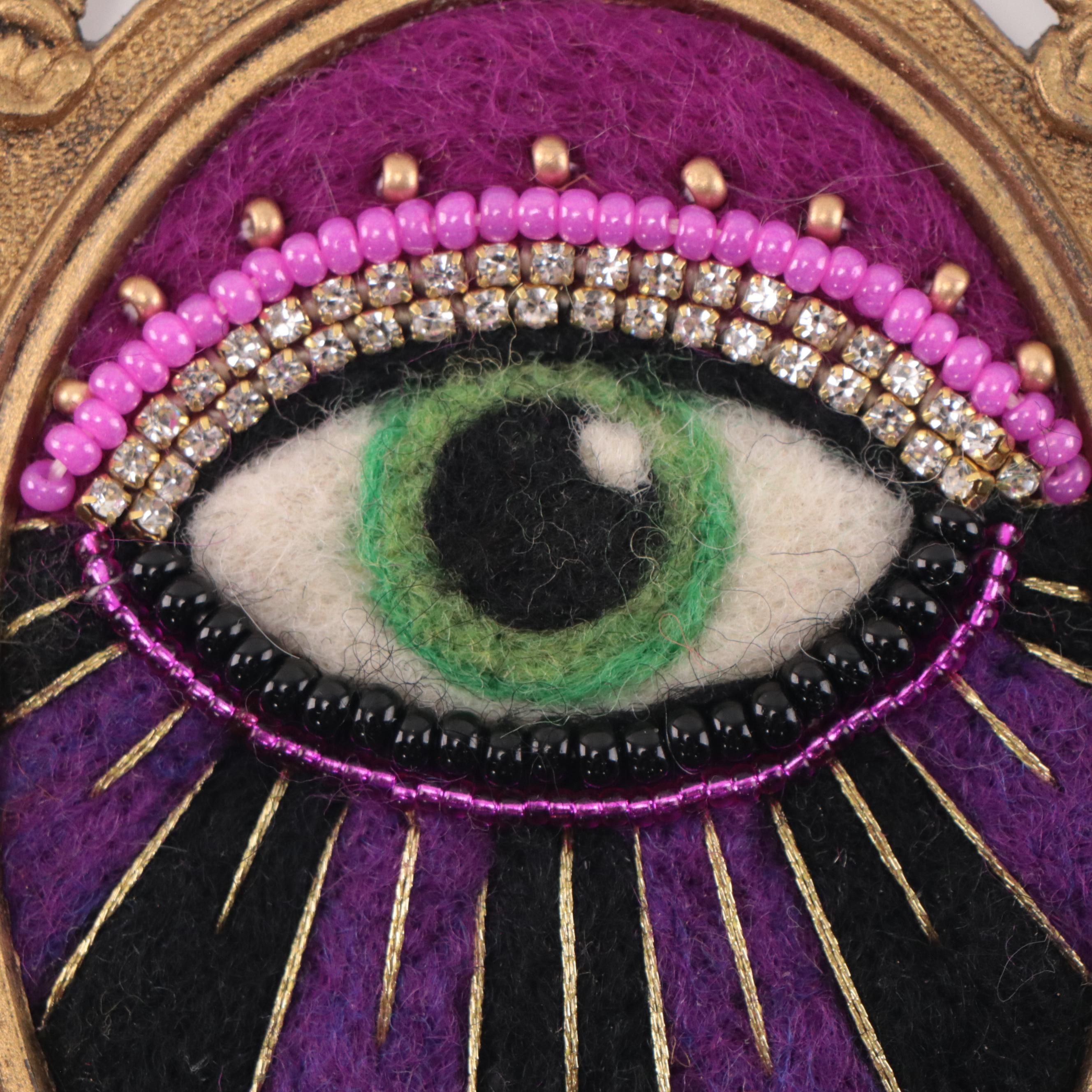 Sarah Miller Fiber Art Wall Hanging of Mystic Eye