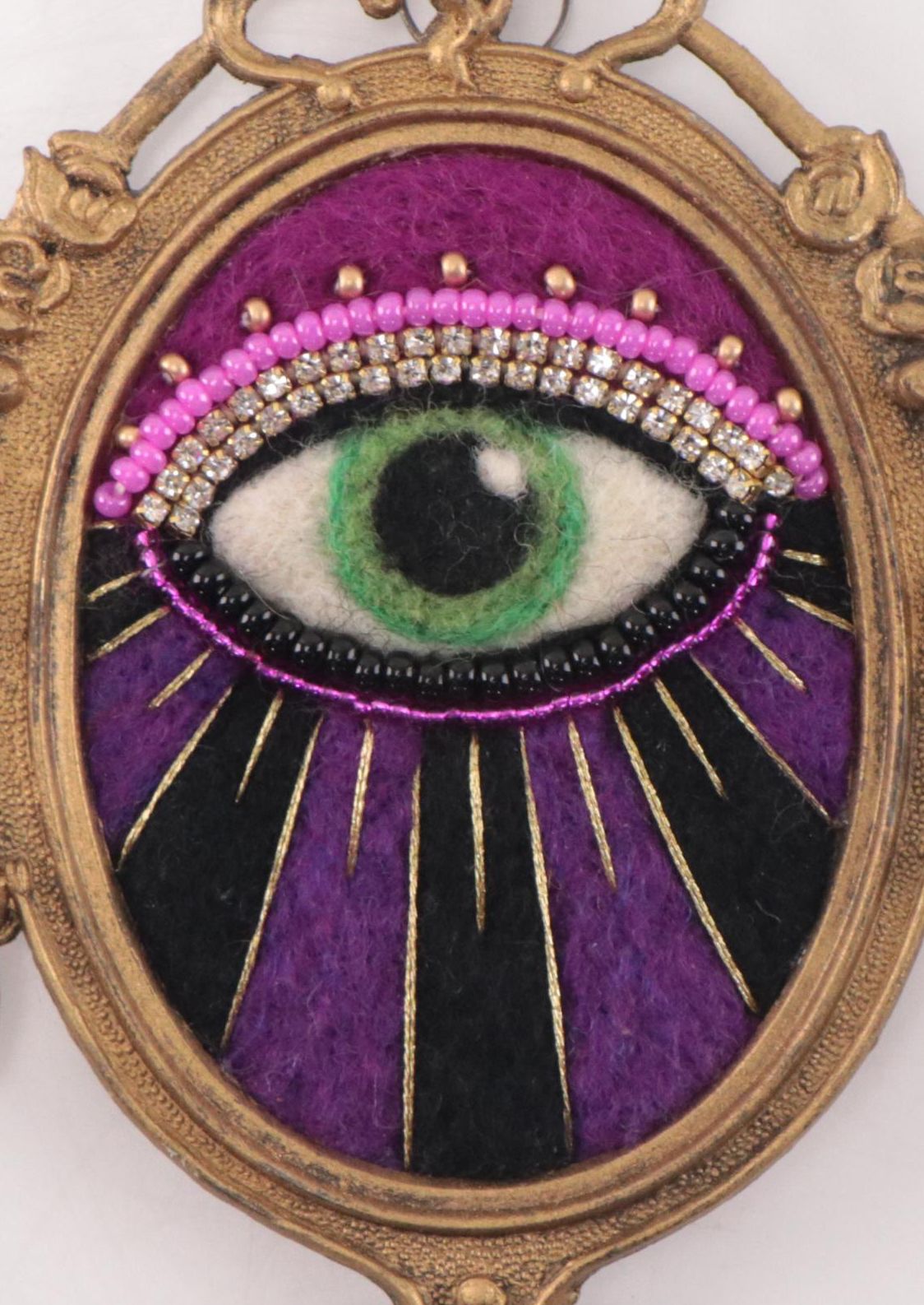 Sarah Miller Fiber Art Wall Hanging of Mystic Eye