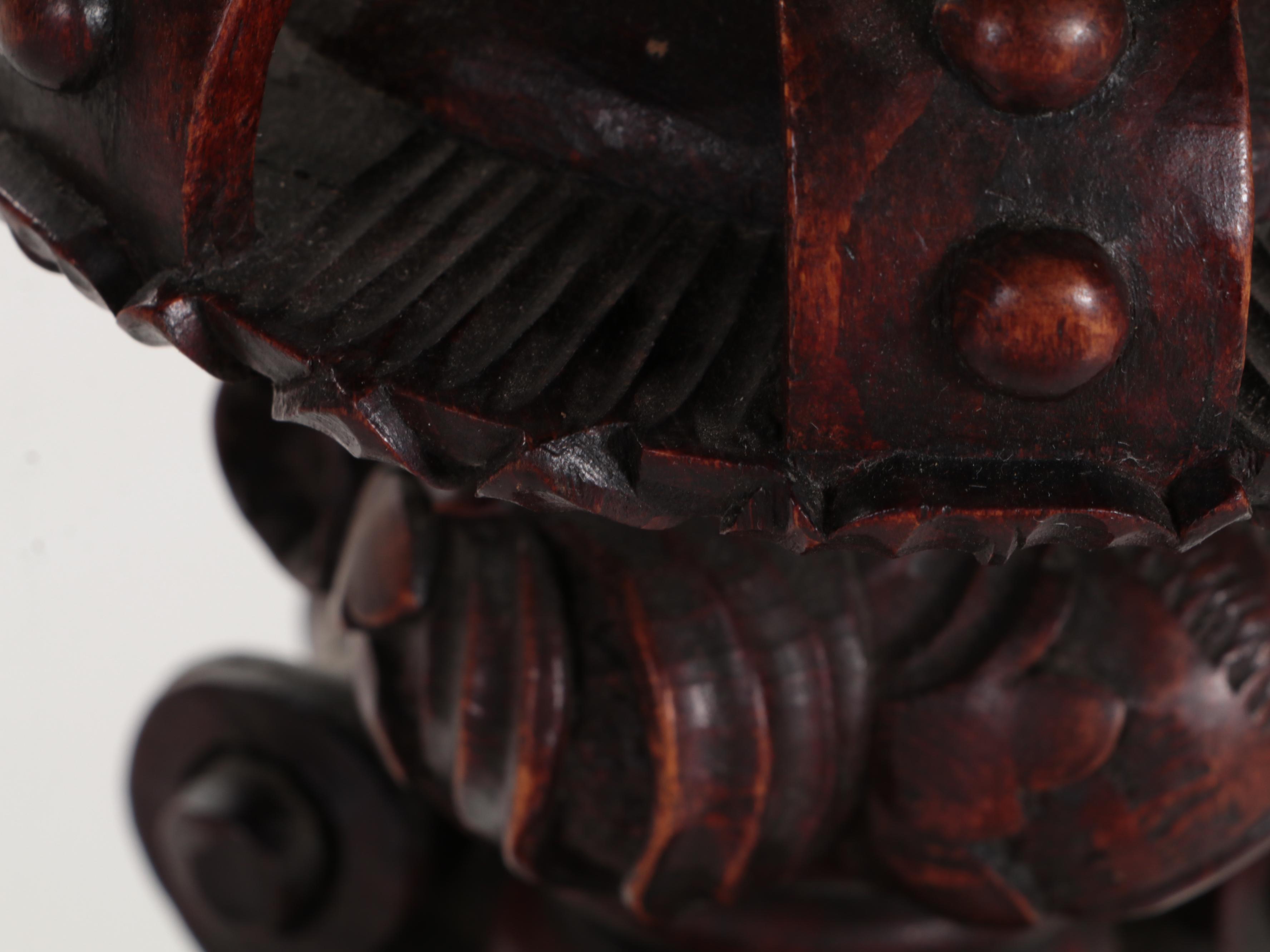 Late Victorian Carved Wood Floor Lamp