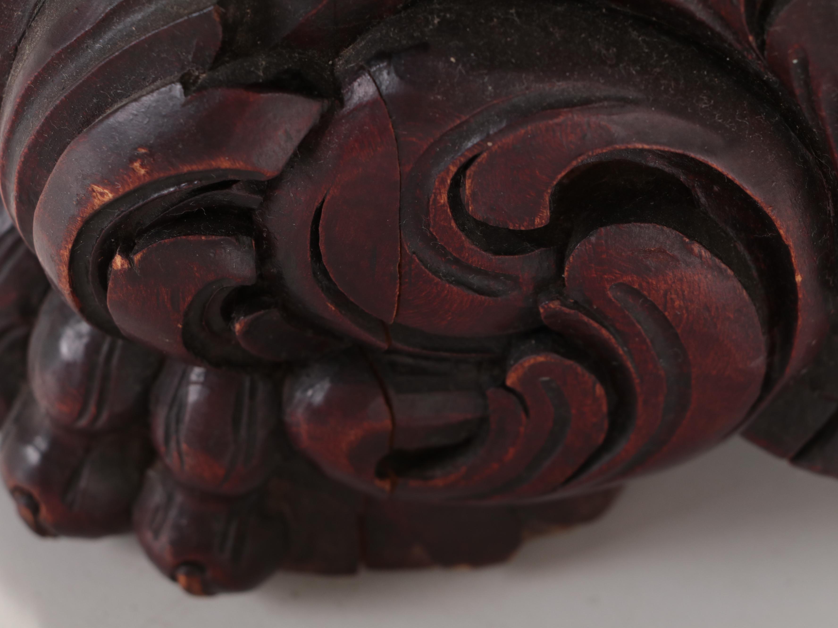 Late Victorian Carved Wood Floor Lamp