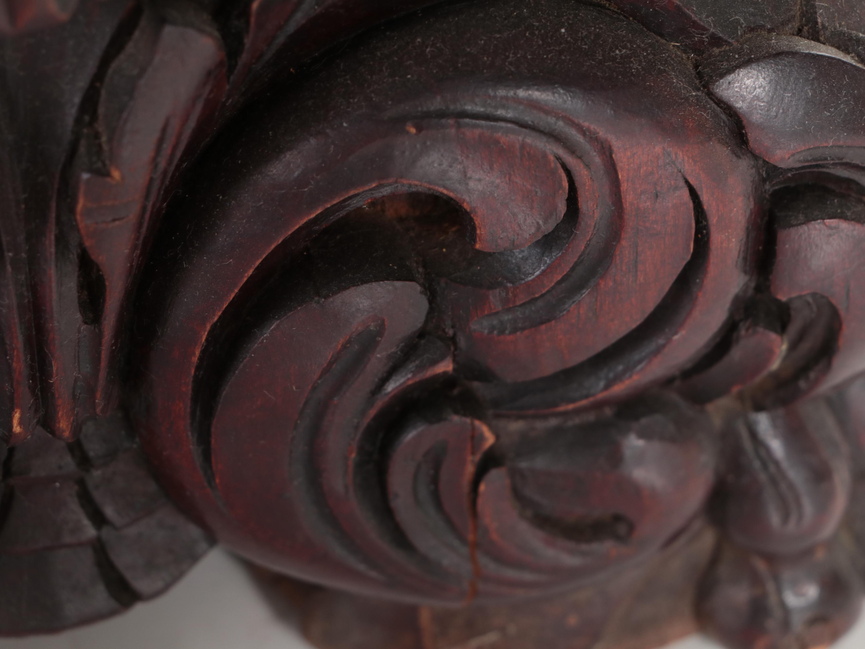 Late Victorian Carved Wood Floor Lamp