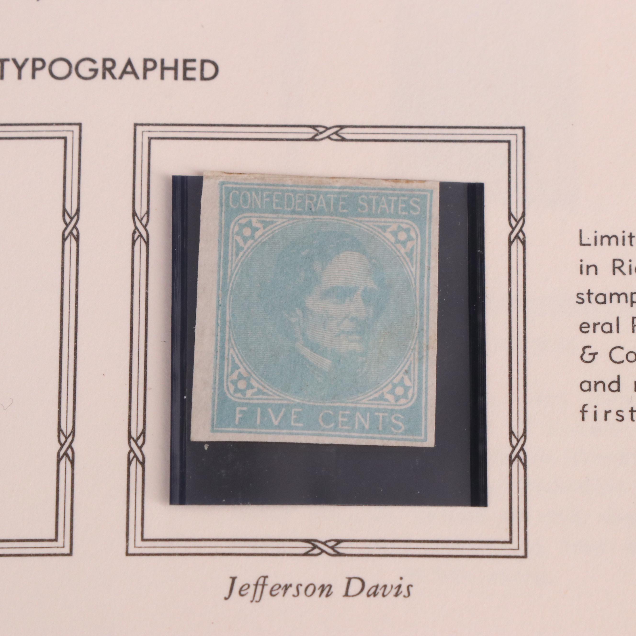 Confederate Stamp Collection with 8 Stamps