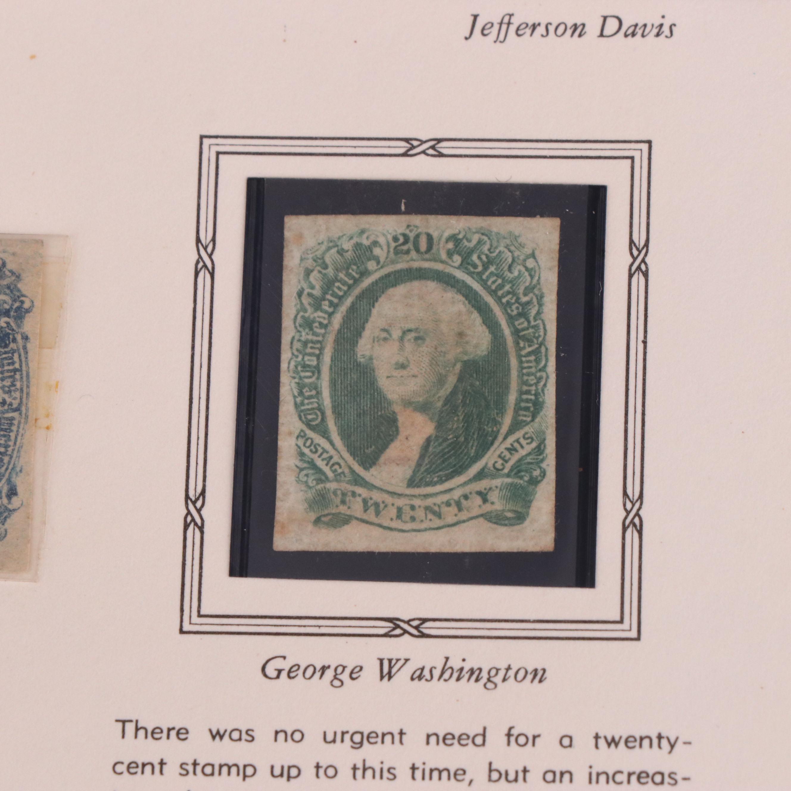Confederate Stamp Collection with 8 Stamps