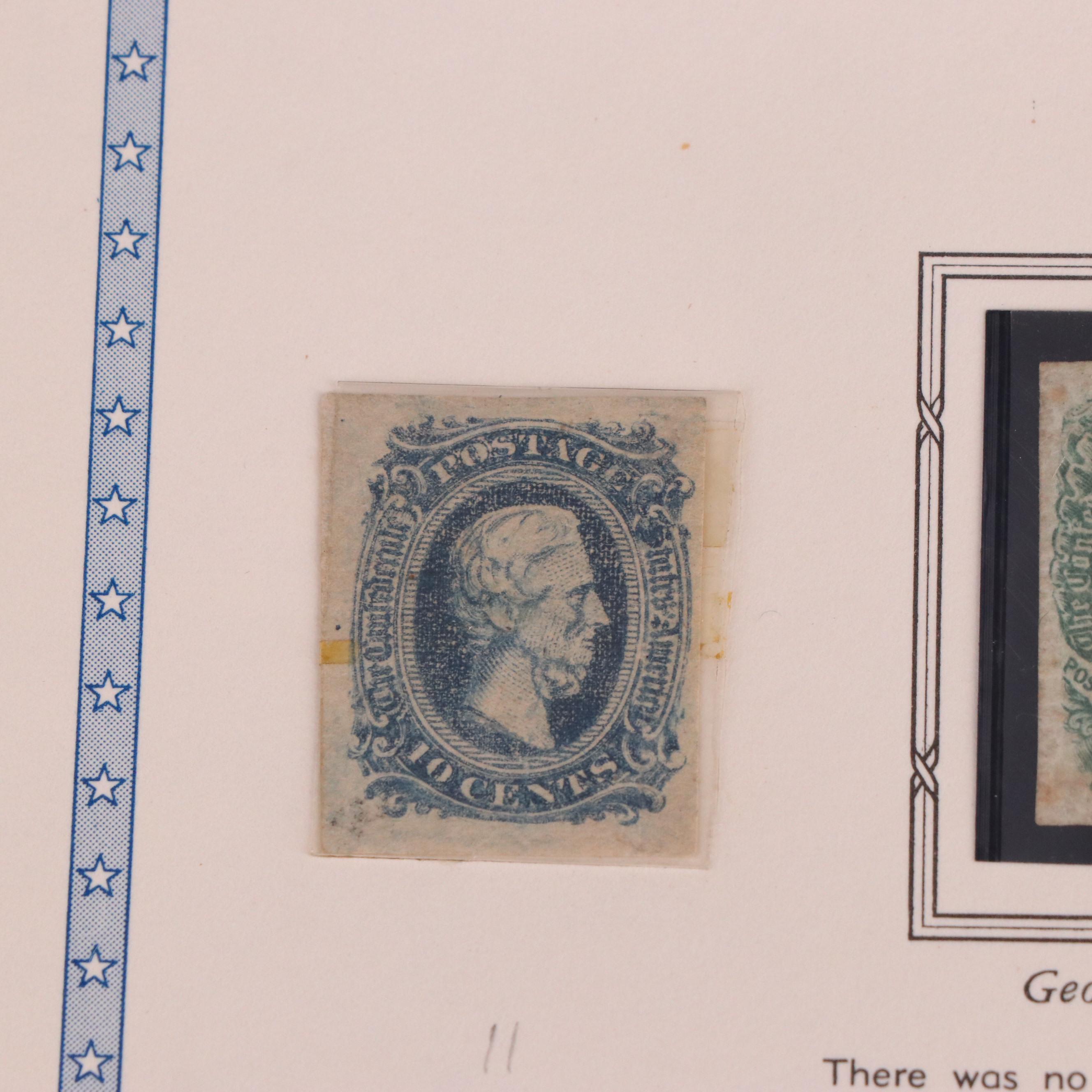 Confederate Stamp Collection with 8 Stamps