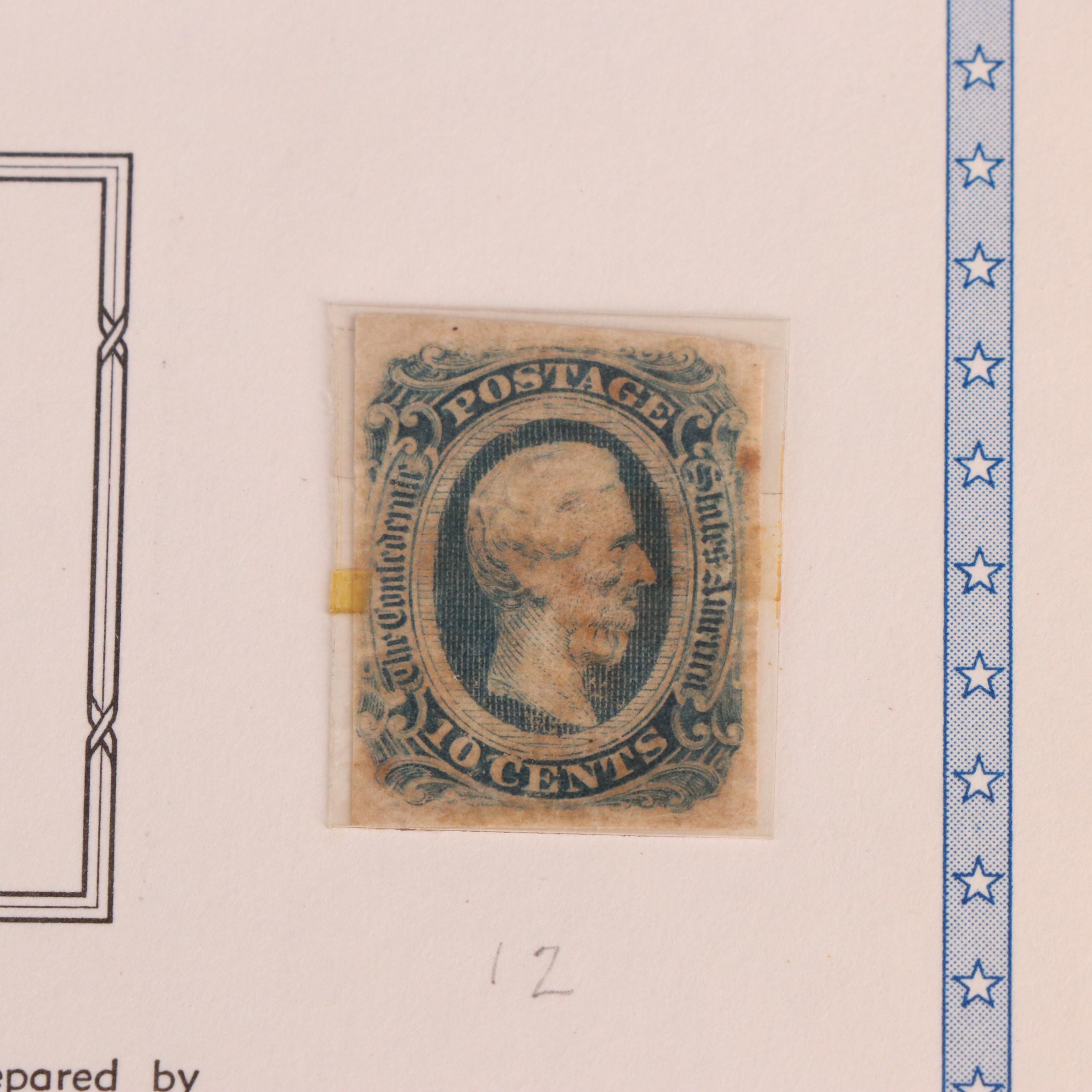 Confederate Stamp Collection with 8 Stamps
