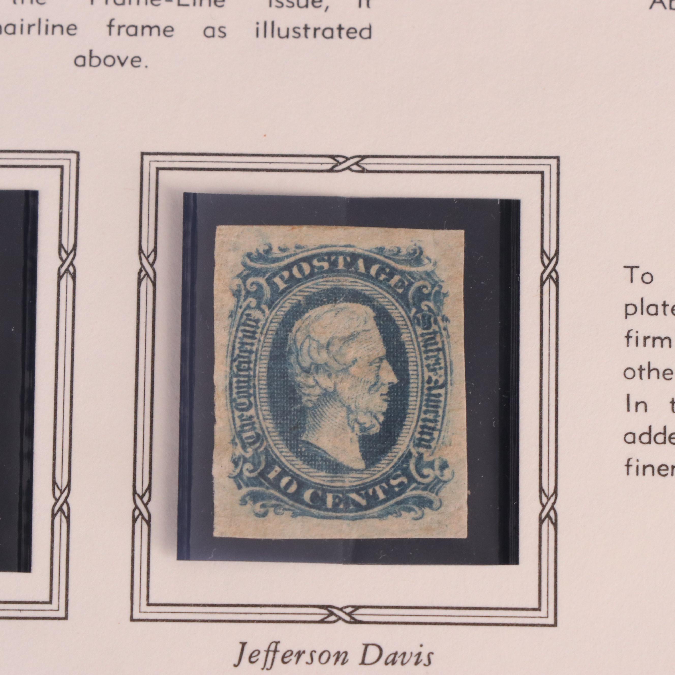 Confederate Stamp Collection with 8 Stamps