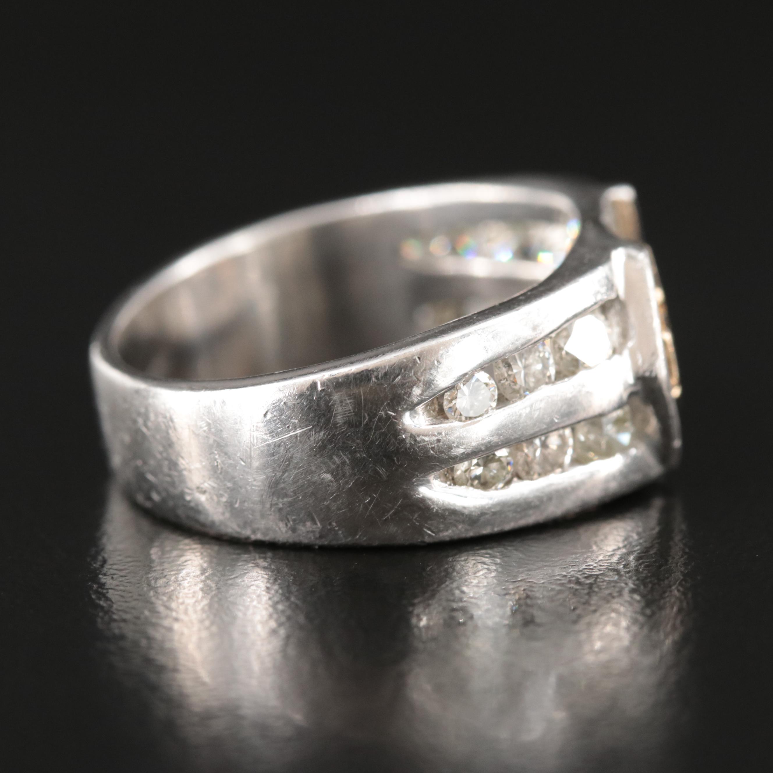 Stamper for Harley-Davidson Platinum 1.02 CTW Diamond Ring with 14K Gold Logo