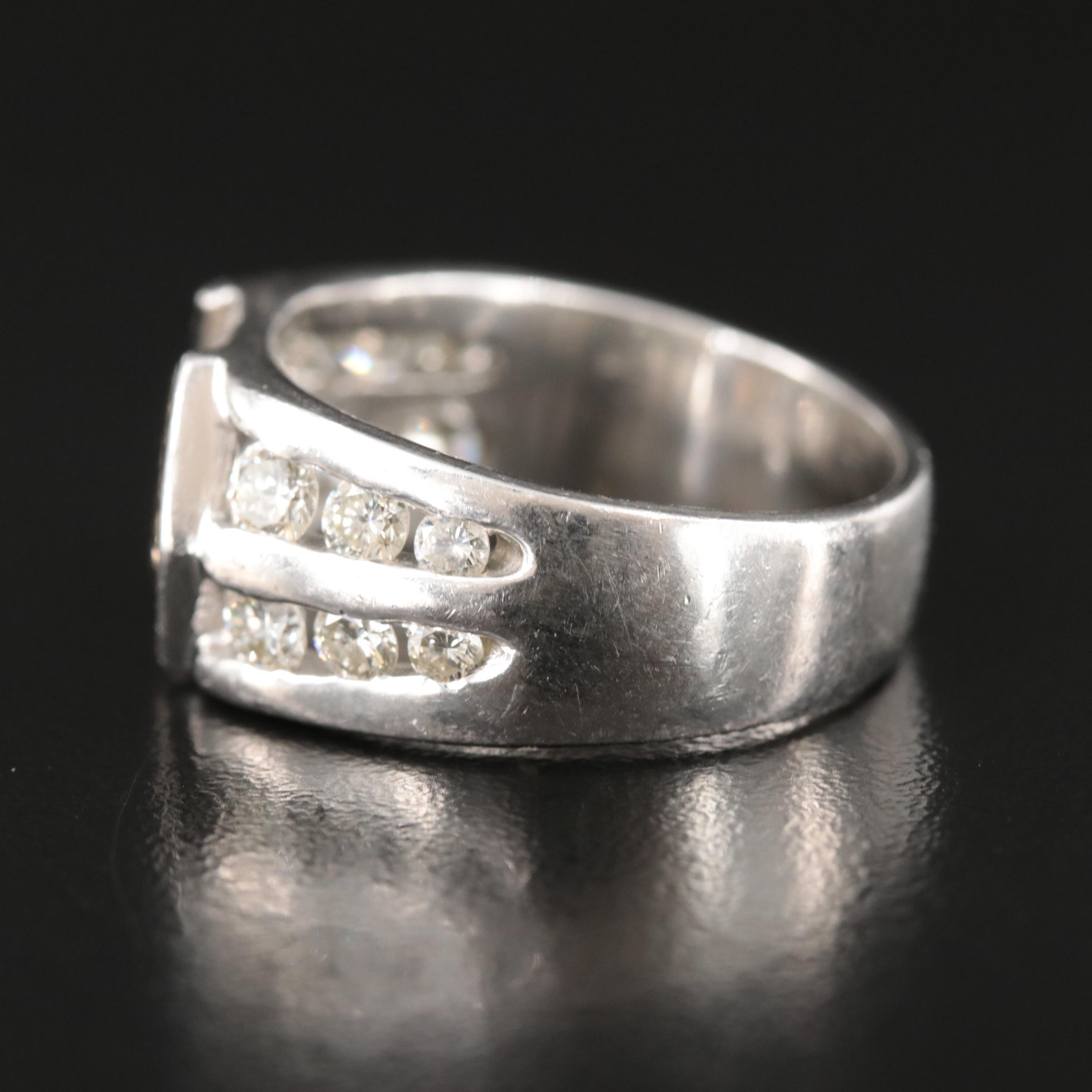 Stamper for Harley-Davidson Platinum 1.02 CTW Diamond Ring with 14K Gold Logo