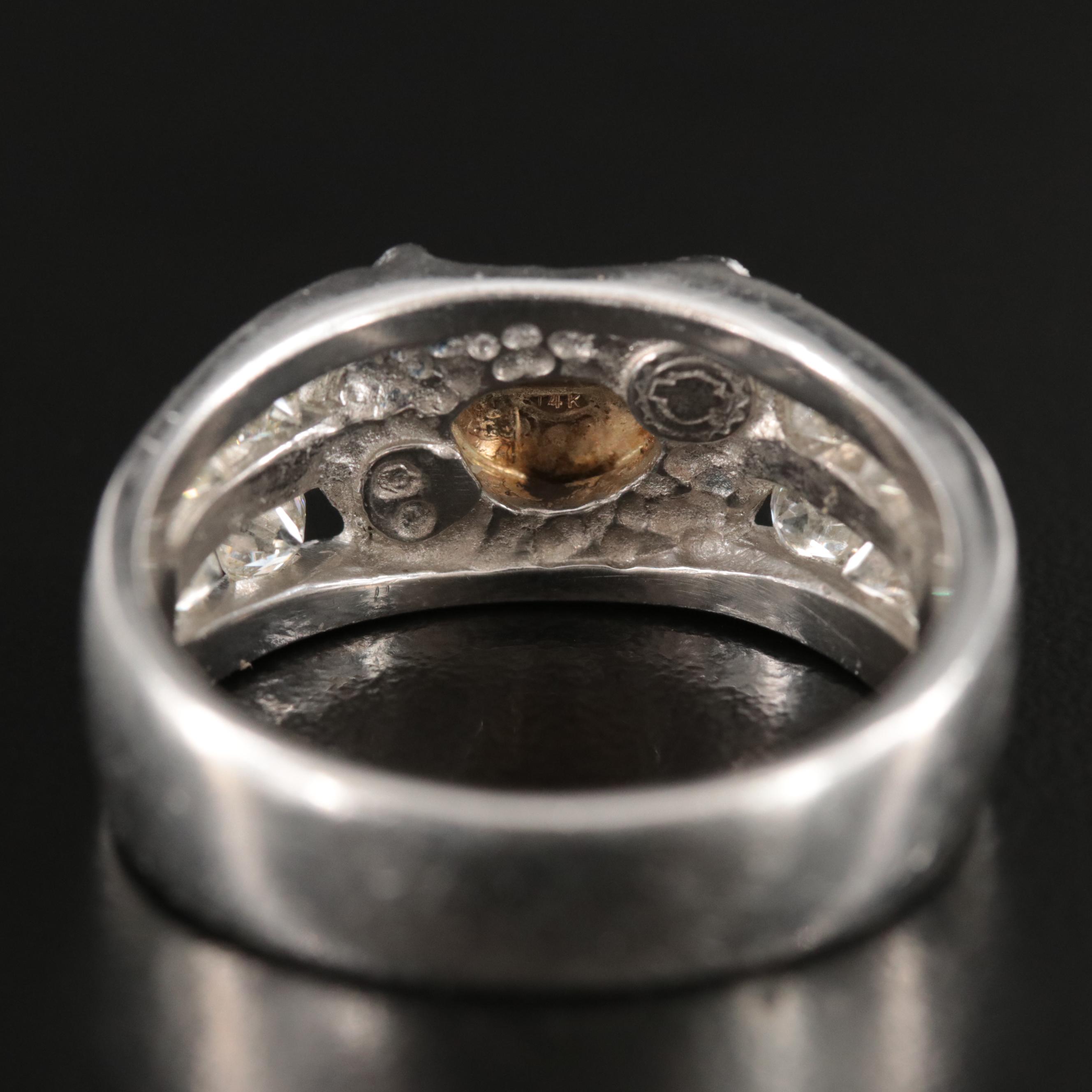 Stamper for Harley-Davidson Platinum 1.02 CTW Diamond Ring with 14K Gold Logo